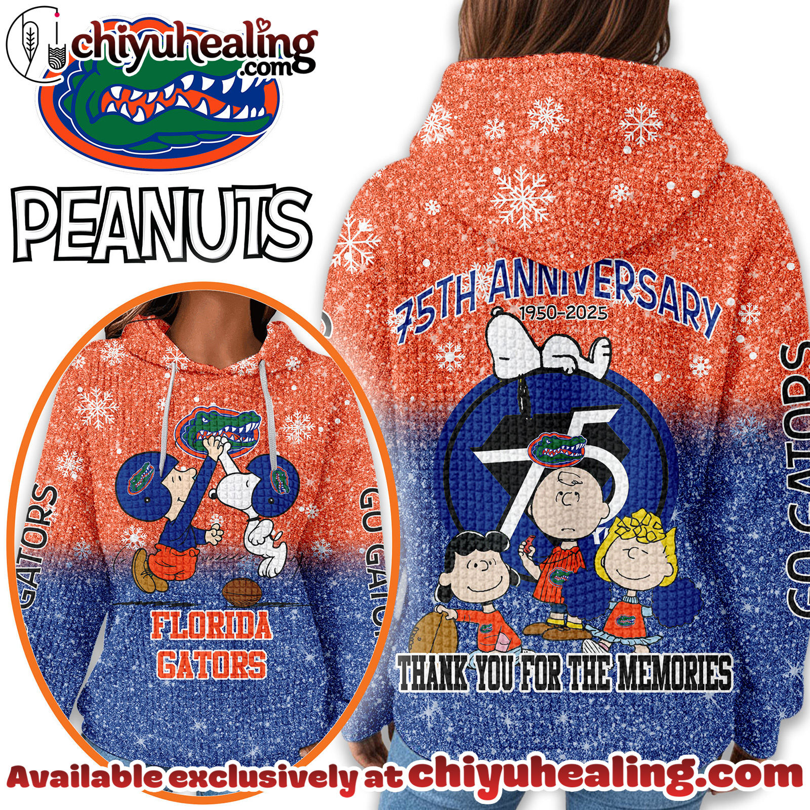 Florida Gators Premium NCAA Peanuts Anniversary 3D Waffle Hoodie, Sweatshirt, Tshirt HI