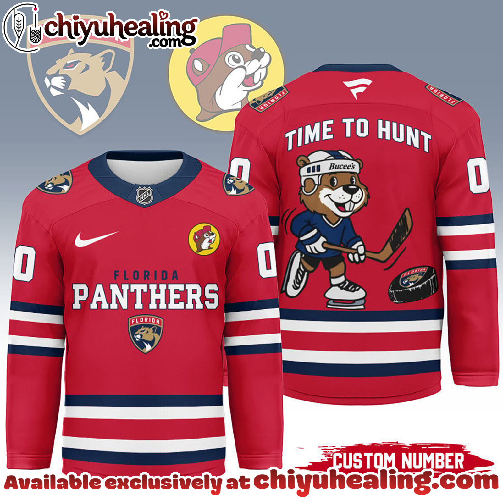 Florida Panthers Premium NHL Bucees Personalized Hockey Jersey