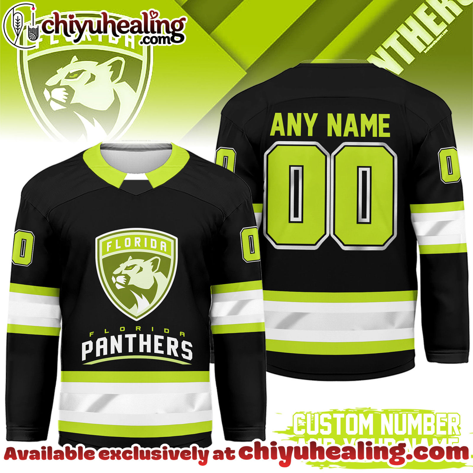 Florida Panthers Premium NHL Hi-Vis Hockey Spirit Custom Name and Number Jersey