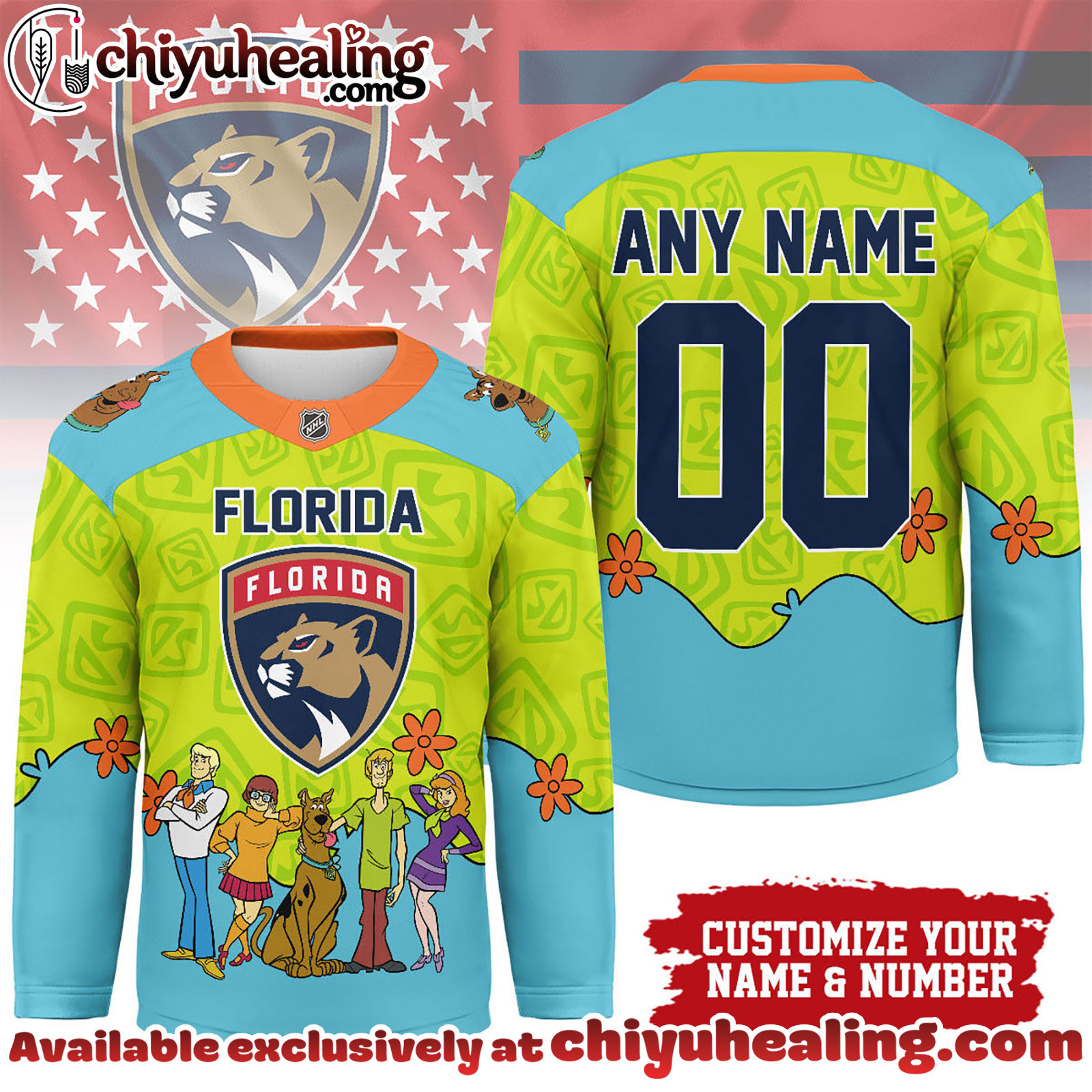 Florida Panthers Premium NHL Scooby Doo Hockey Jersey