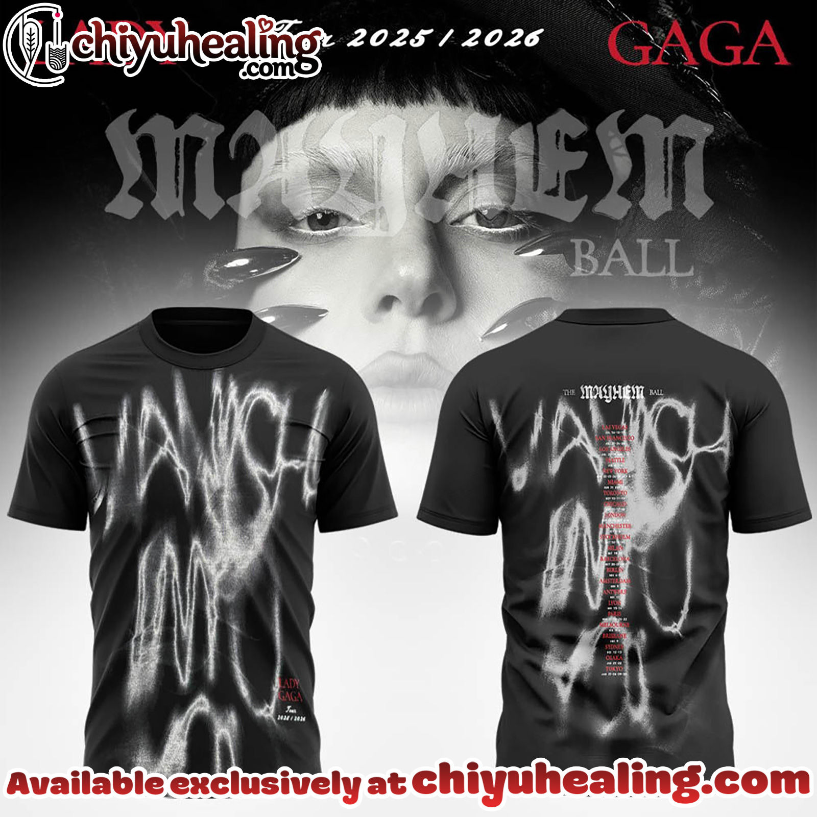 GAGA The Mayhem Ball Tour 2025 Limited Edition Tshirt - Ver 5