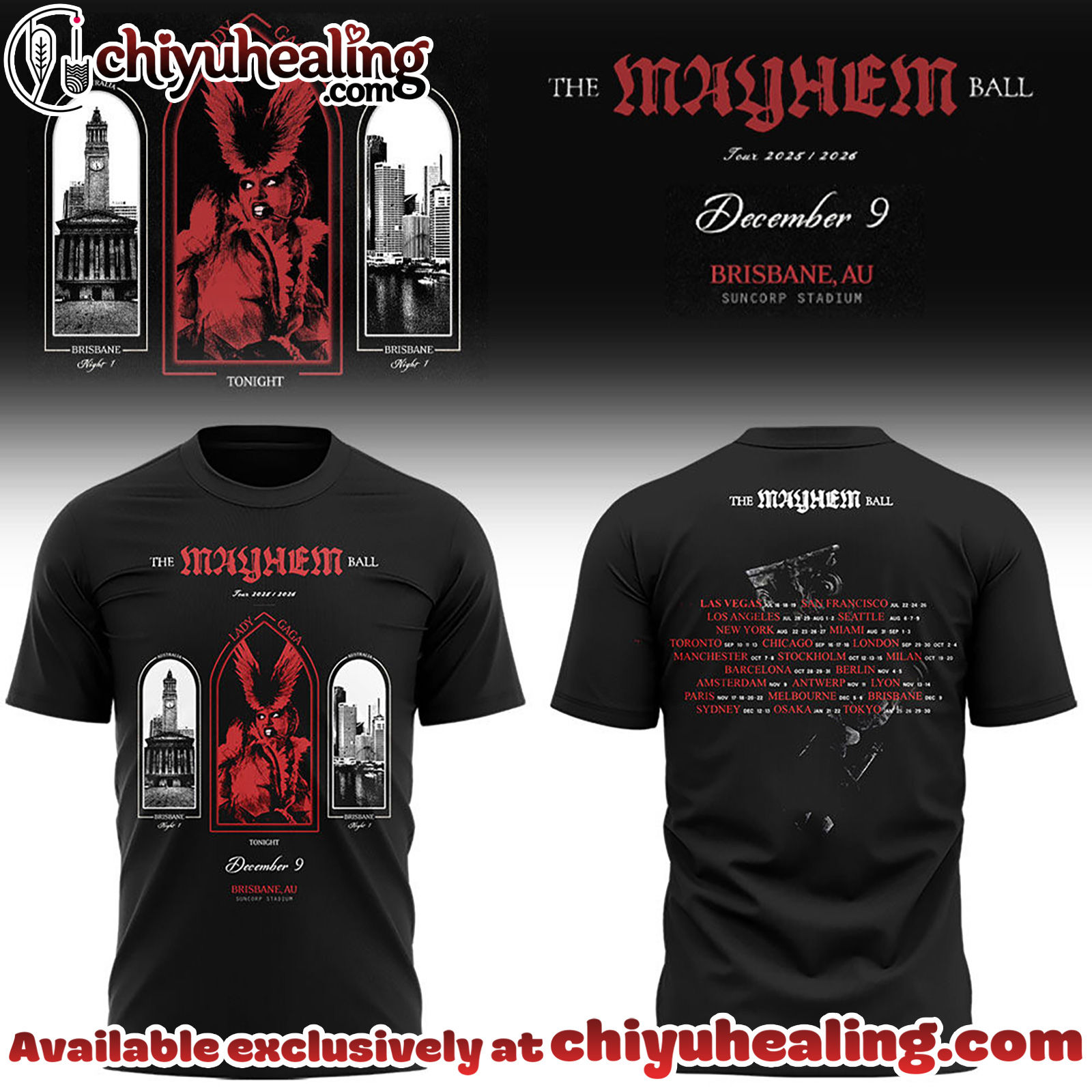 GAGA The Mayhem Ball Tour 2025 Limited Edition Tshirt - Ver 2