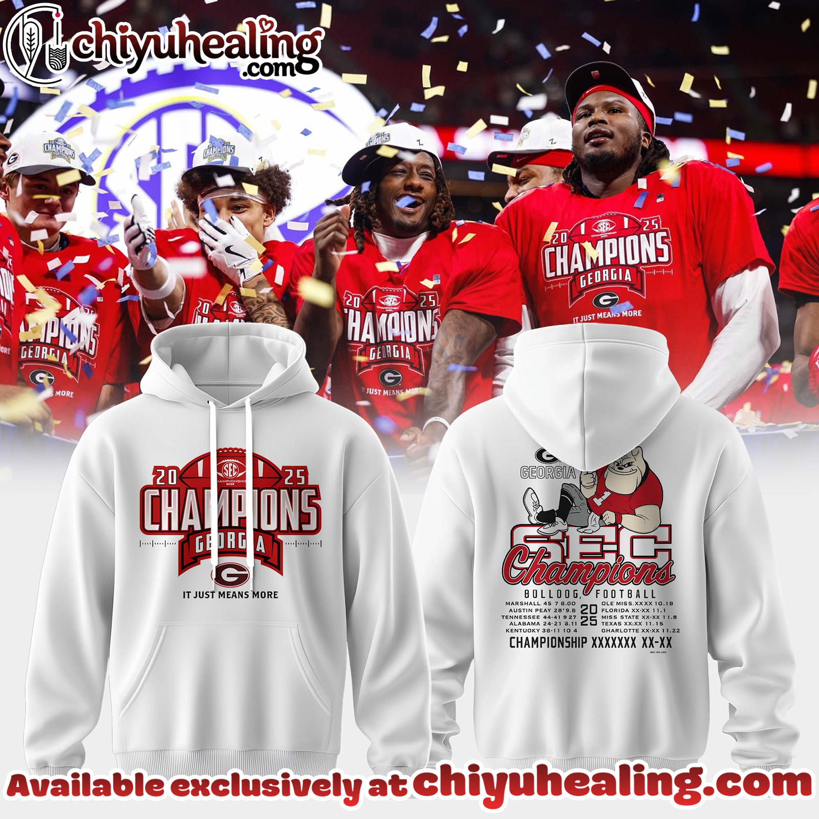 Georgia Bulldogs - 2025 SEC Champions Hoodie, Sweatshirt, Shirt - Ver 8
