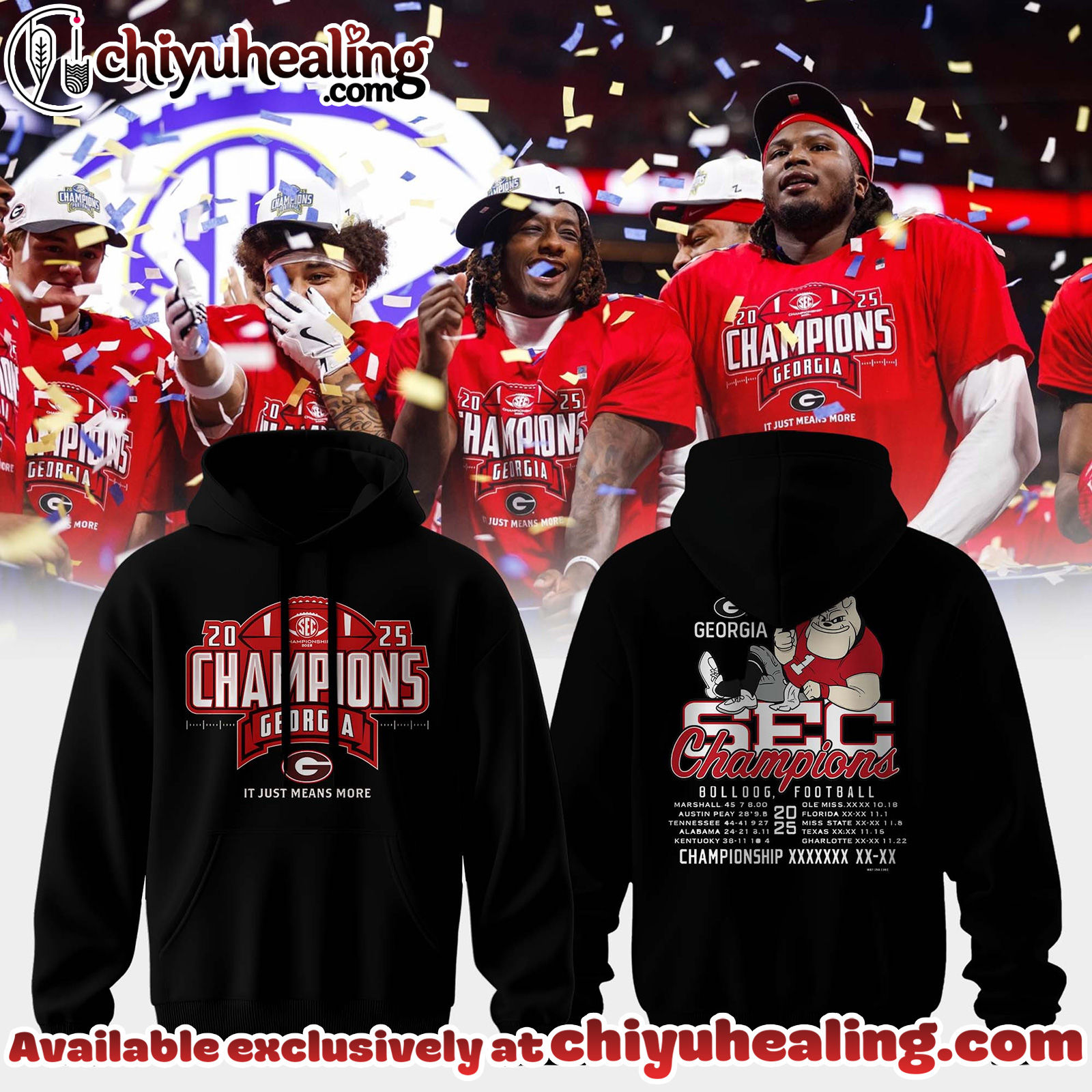 Georgia Bulldogs - 2025 SEC Champions Hoodie, Sweatshirt, Shirt