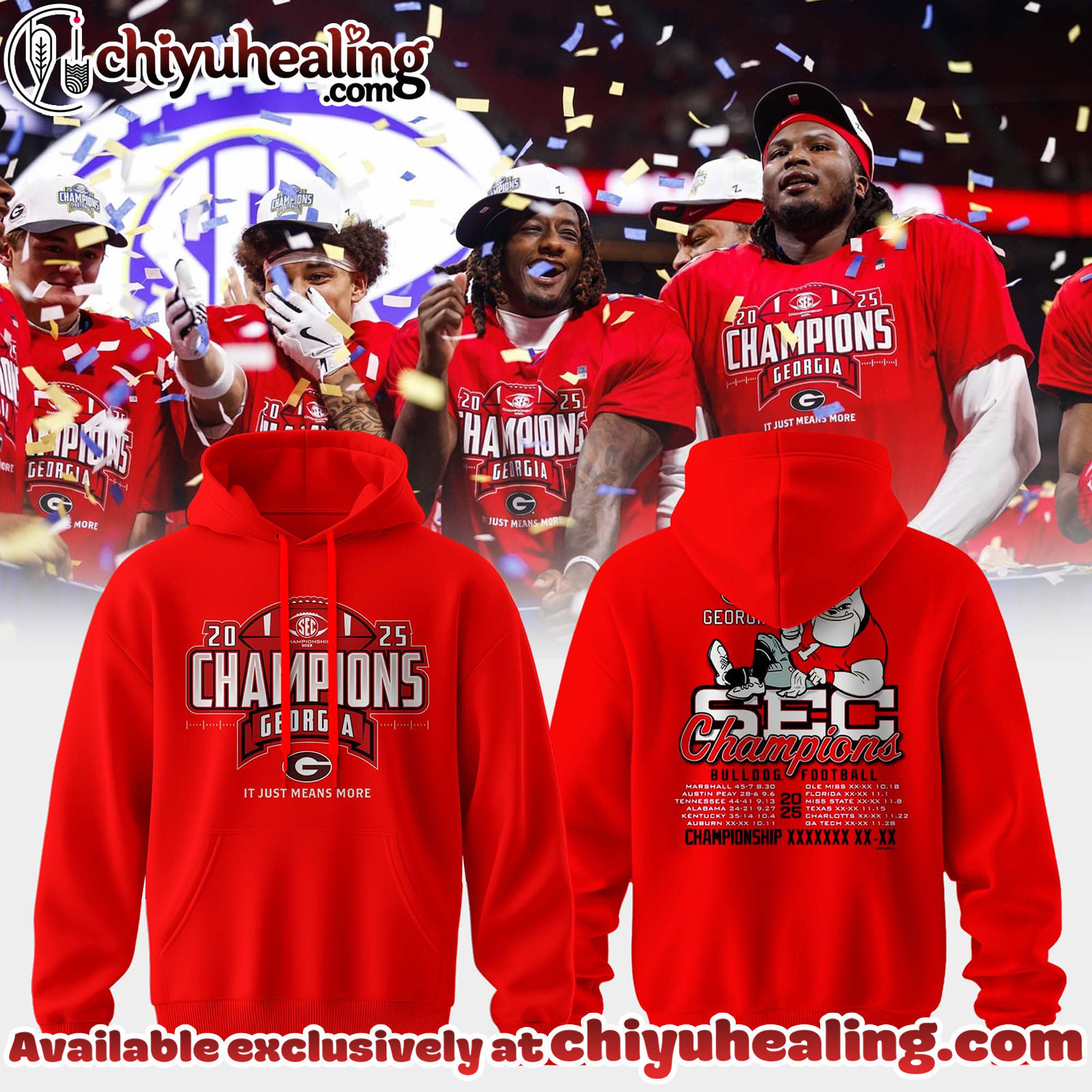 Georgia Bulldogs - 2025 SEC Champions Hoodie, Sweatshirt, Shirt - Ver 2