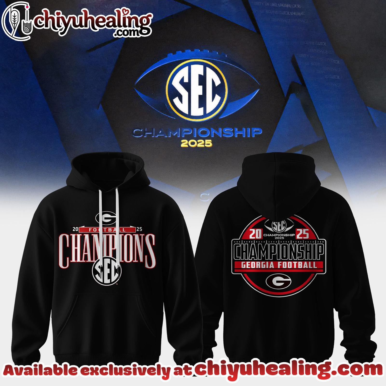 Georgia Bulldogs - 2025 SEC Champions Hoodie, Sweatshirt, Shirt - Ver 3