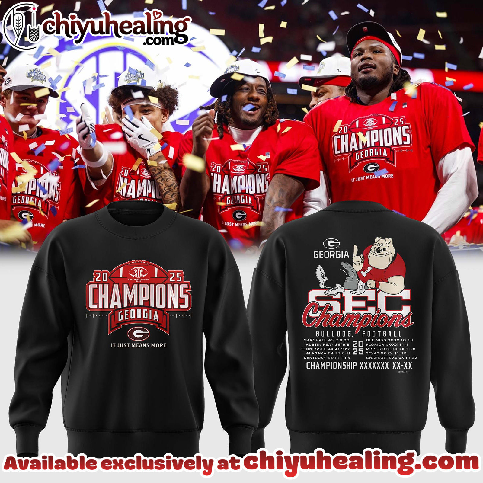 Georgia Bulldogs - 2025 SEC Champions Sweatshirt, Hoodie, tshirt