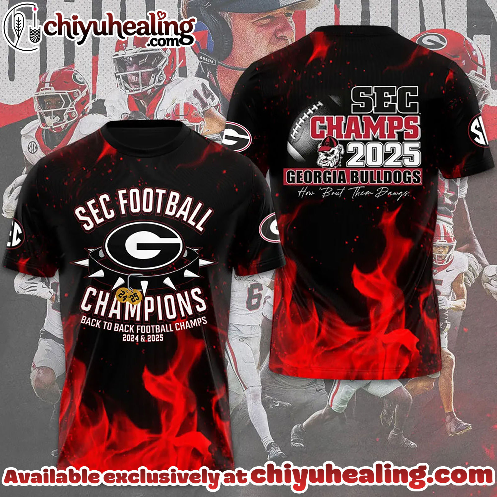 Georgia Bulldogs Football 2025 SEC Champions 3D T-Shirt, Hoodie, Sweatshirt