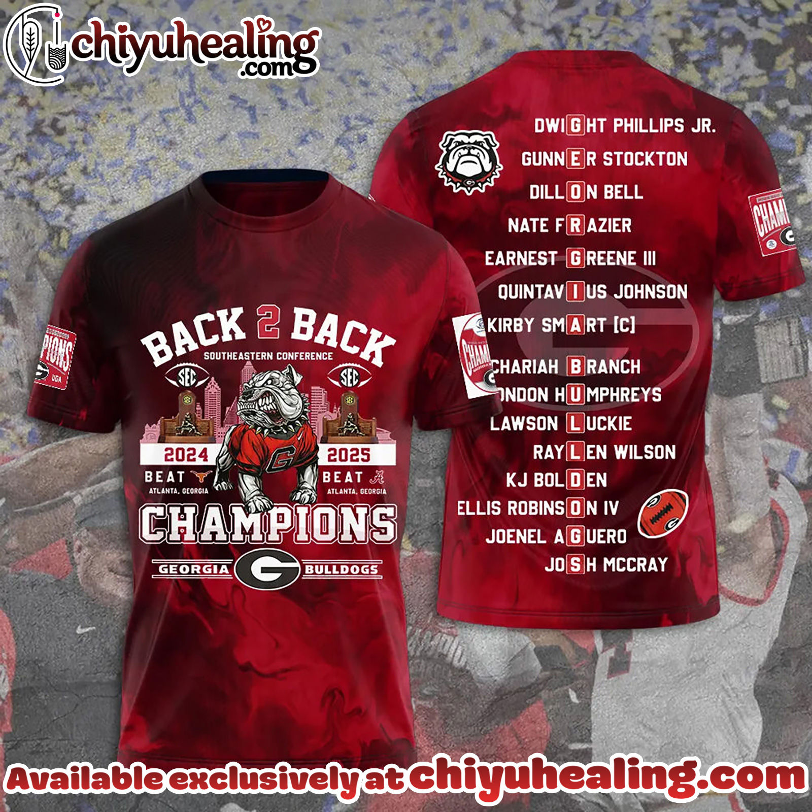 Georgia Bulldogs Football 2025 SEC Football Champions 3D Apparel T-Shirt, Hoodie, Sweatshirt