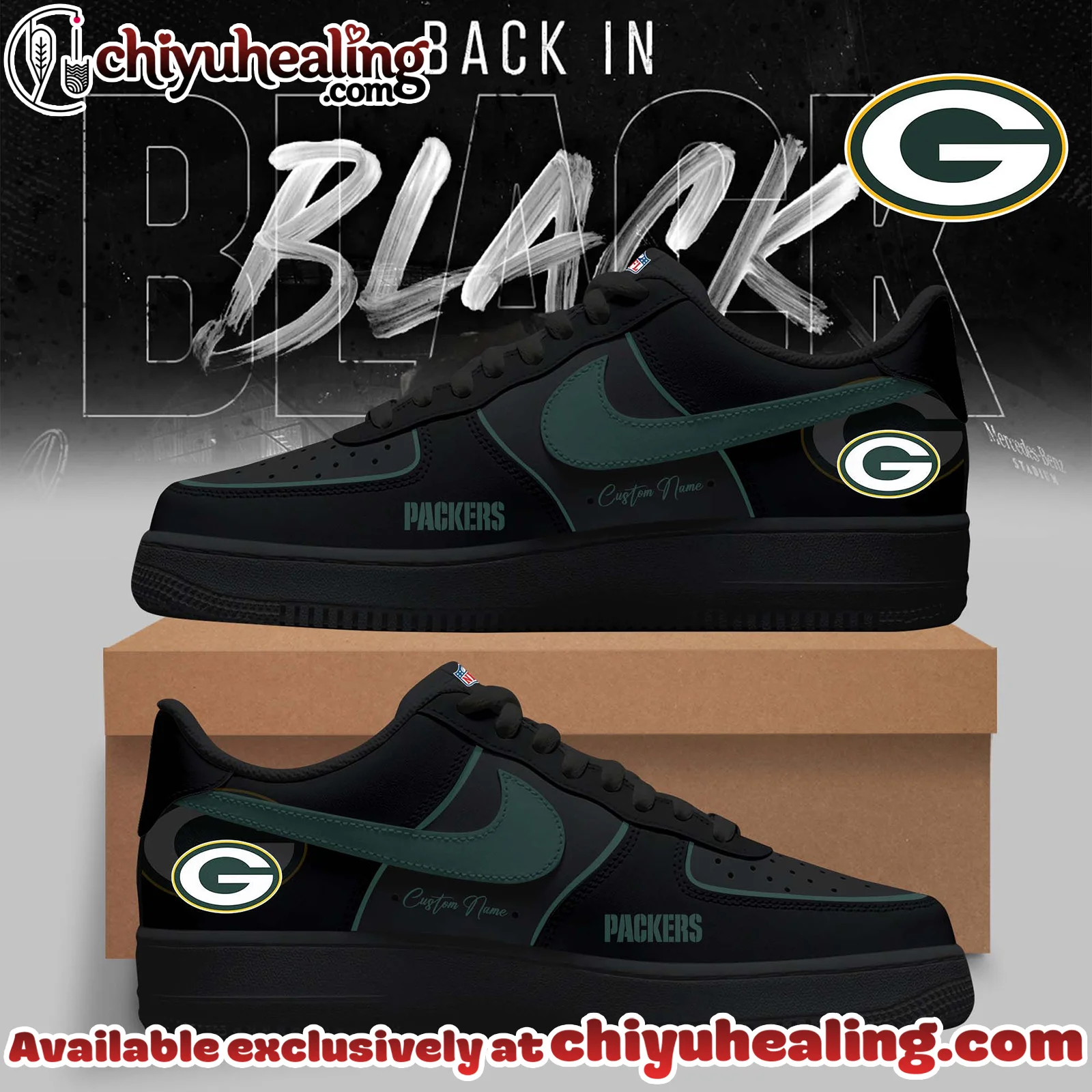 Green Bay Packers - 2025 Back In Black Limited Edition Air Force 1
