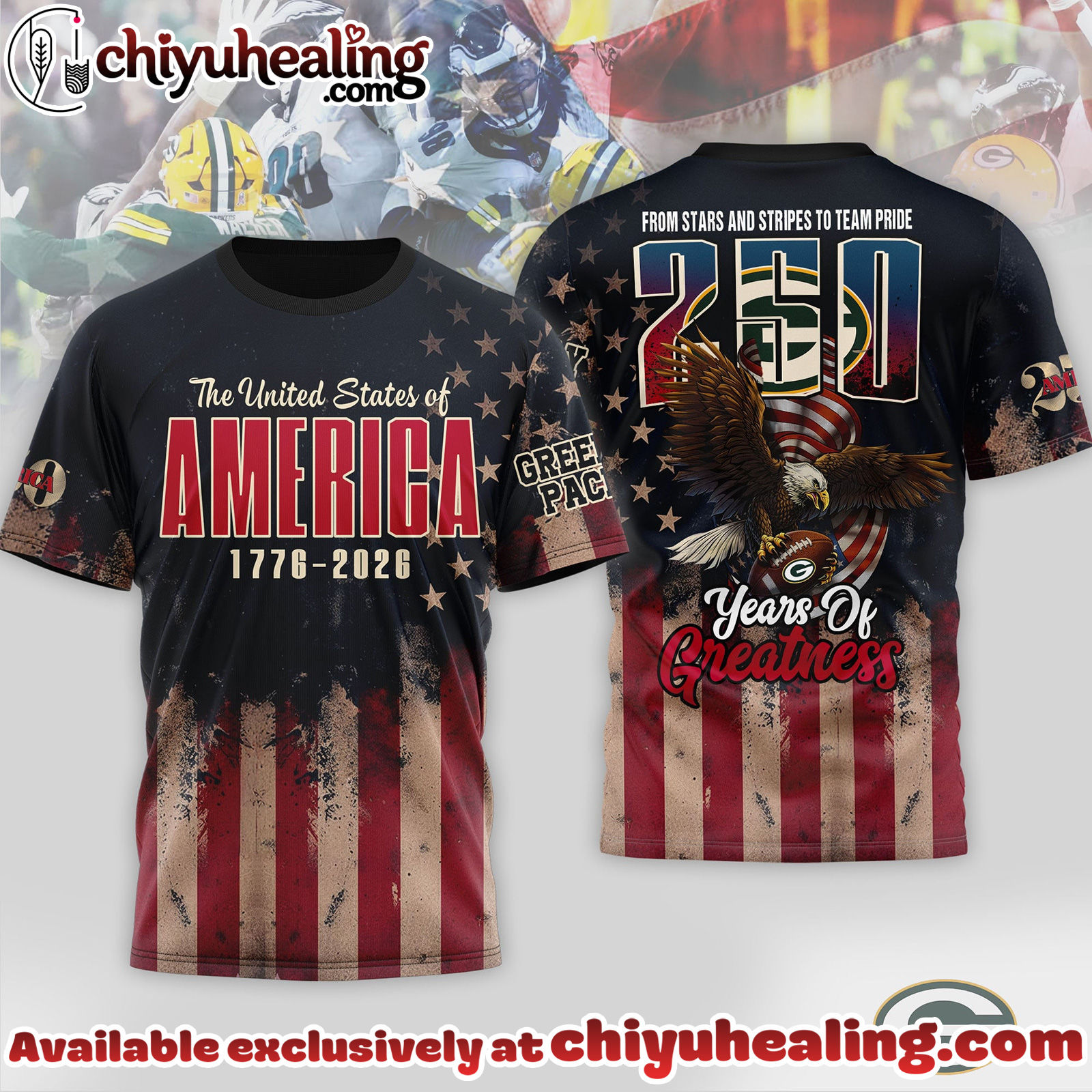 Green Bay Packers Premium NFL 250th Anniversary Of America 3D Shirt, Hoodie, Sweatshirt