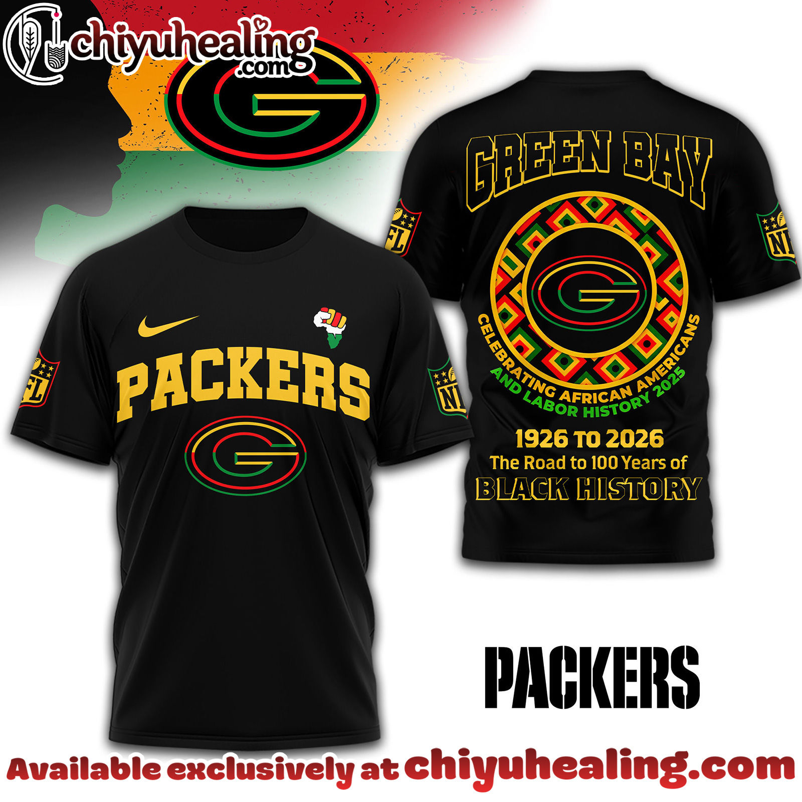 Green Bay Packers Premium NFL Black History Month 3D Tshirt, Sweatshirt, Hoodie