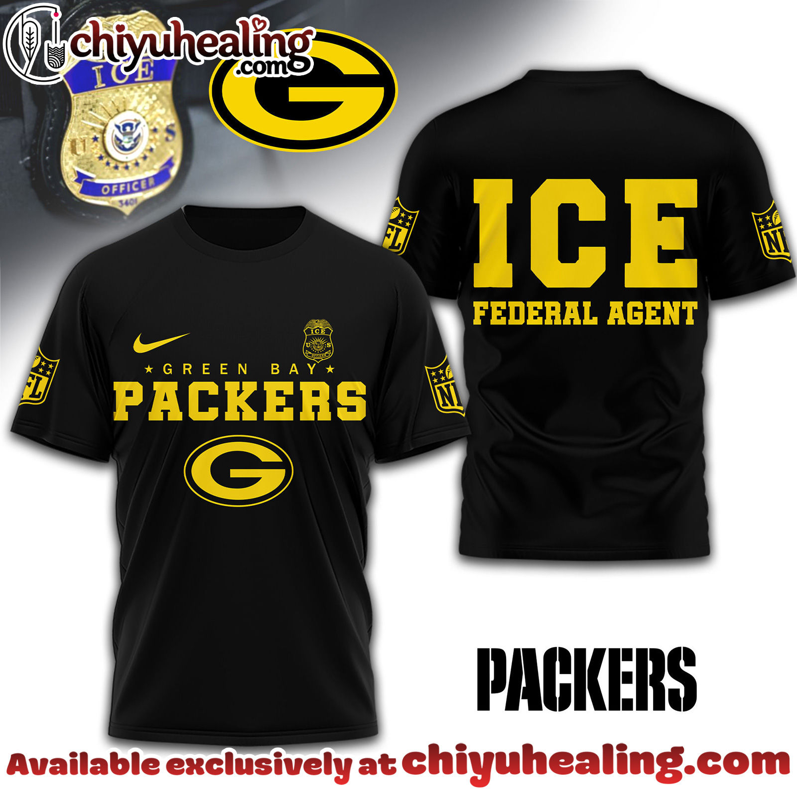 Green Bay Packers Premium NFL Ice Federal Agent Shirt