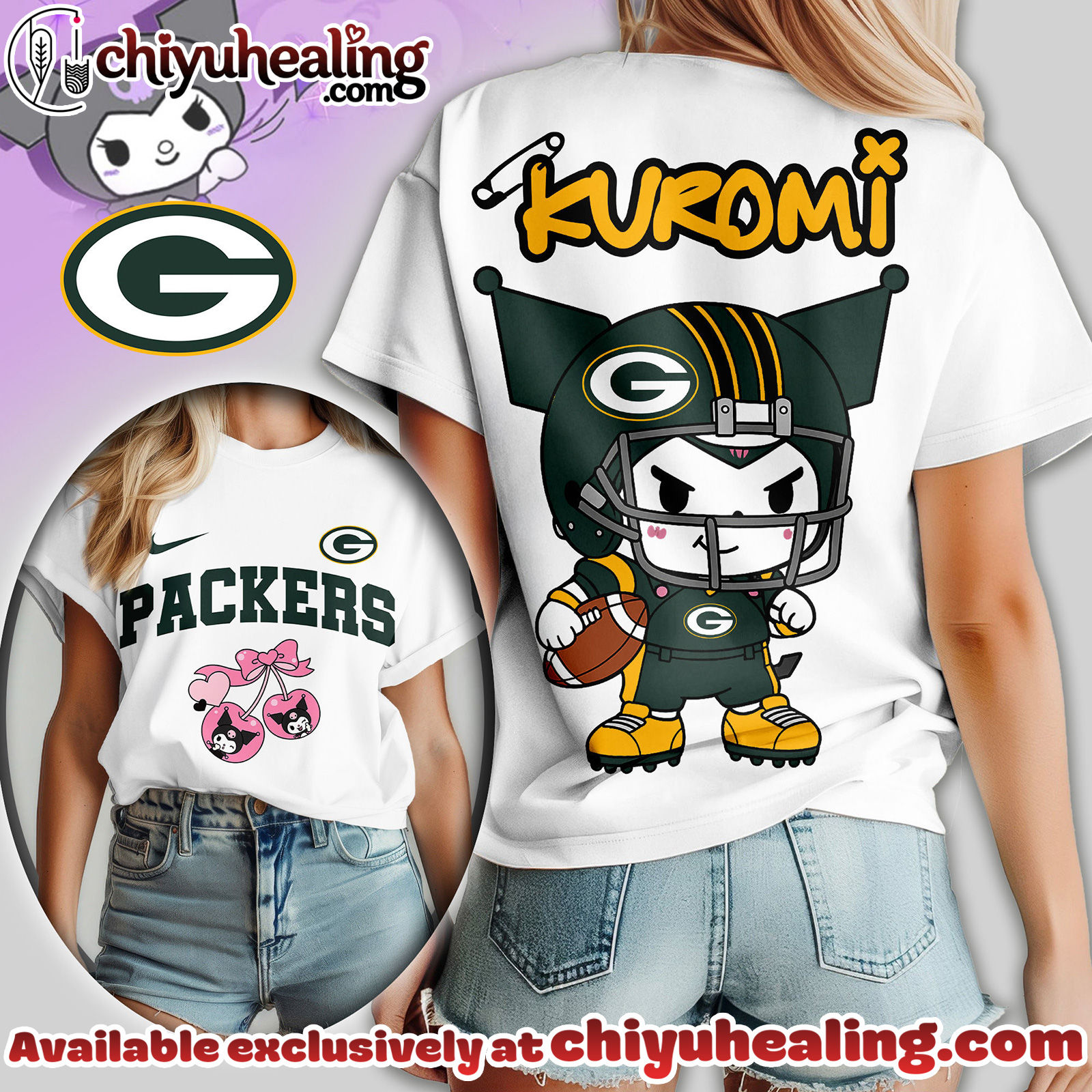 Green Bay Packers Premium NFL Kuromi Women Shirt