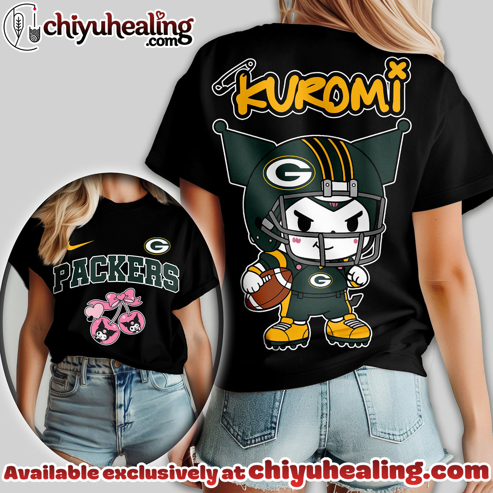 Green Bay Packers Premium NFL Kuromi Women Shirt Green Bay Packers Premium NFL Kuromi Women Shirt