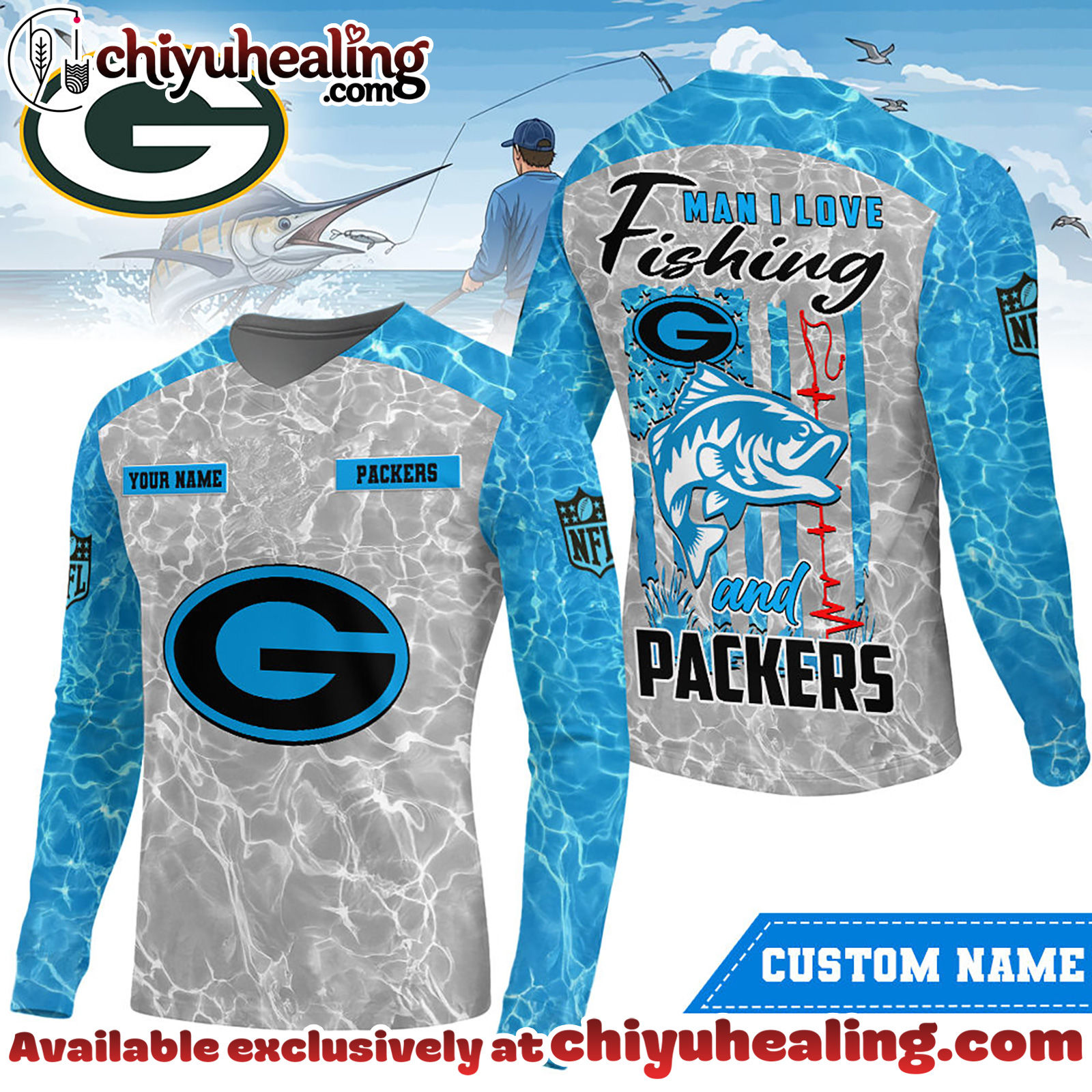 Green Bay Packers Premium NFL Love Fishing Long Sleeve Hoodie, T-shirt, Sweatshirt
