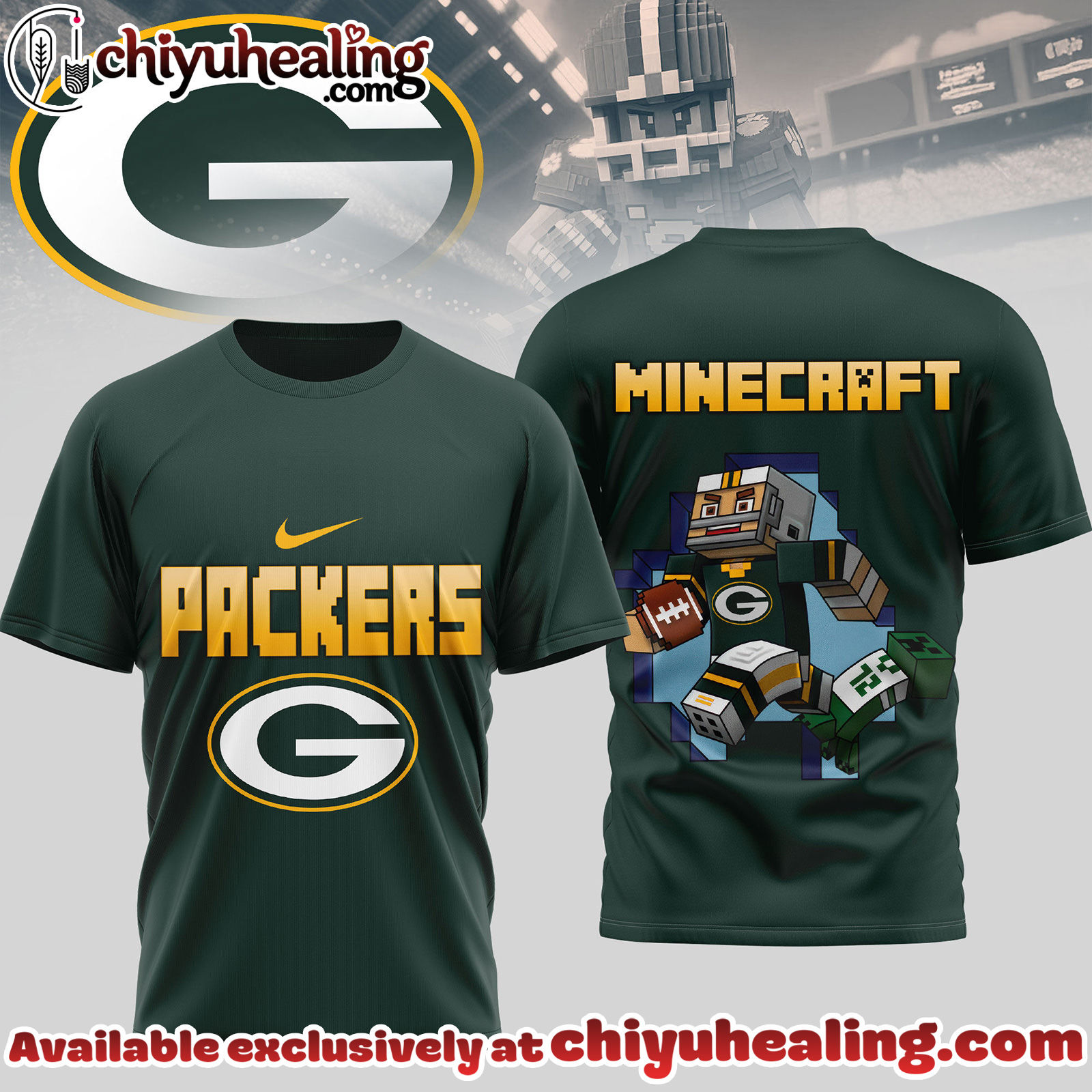 Green Bay Packers Premium NFL Minecraft 3D Shirt