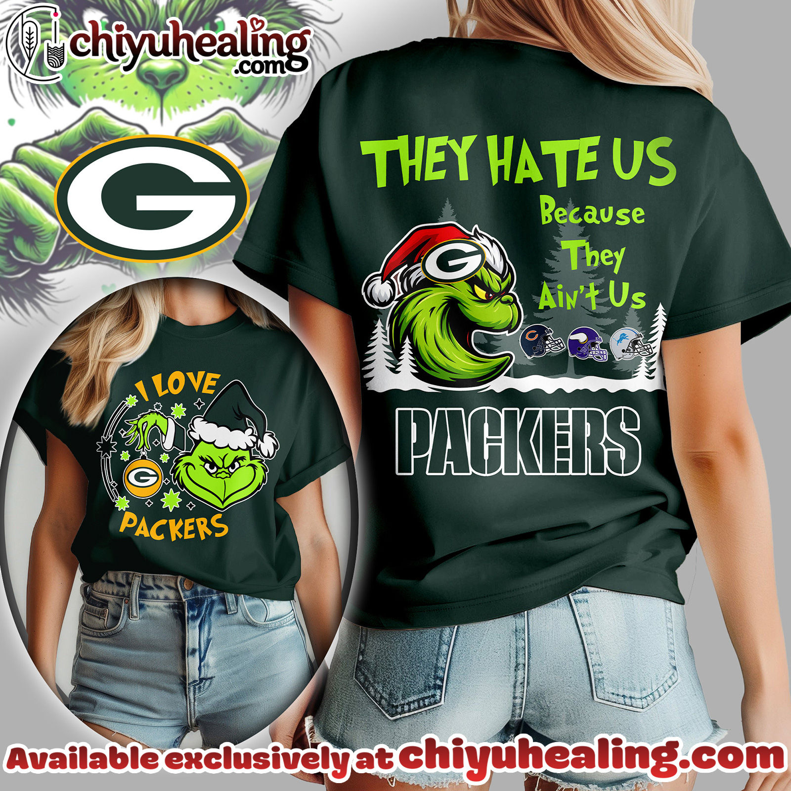 Green Bay Packers Premium NFL They Hate Us Grinch Women Shirt, Hoodie, Sweatshirt, All Team NFL