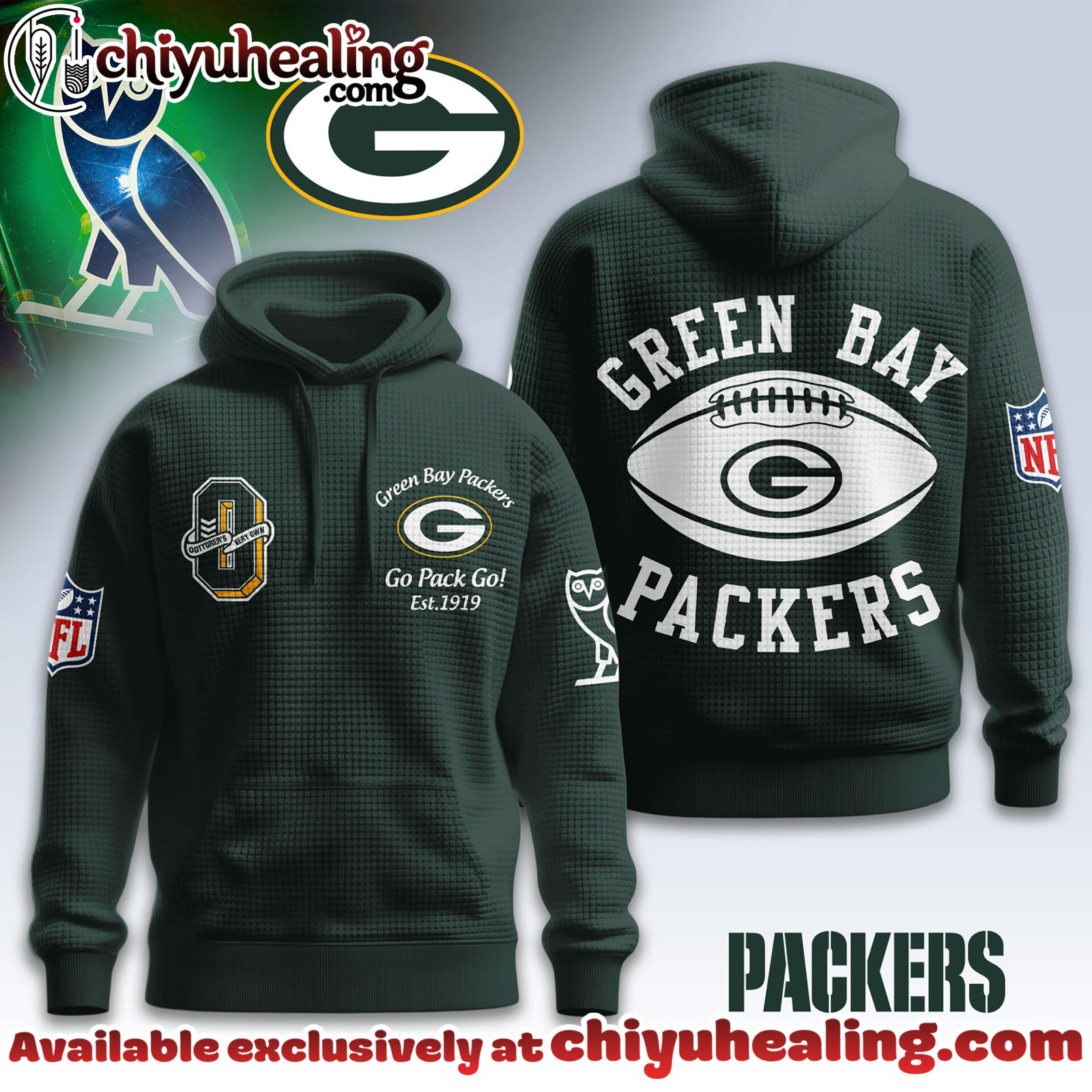 Green Bay Packers Premium NFL x OVO 3D Waffle Hoodie, Sweatshirt, Shirt, All Team NFL