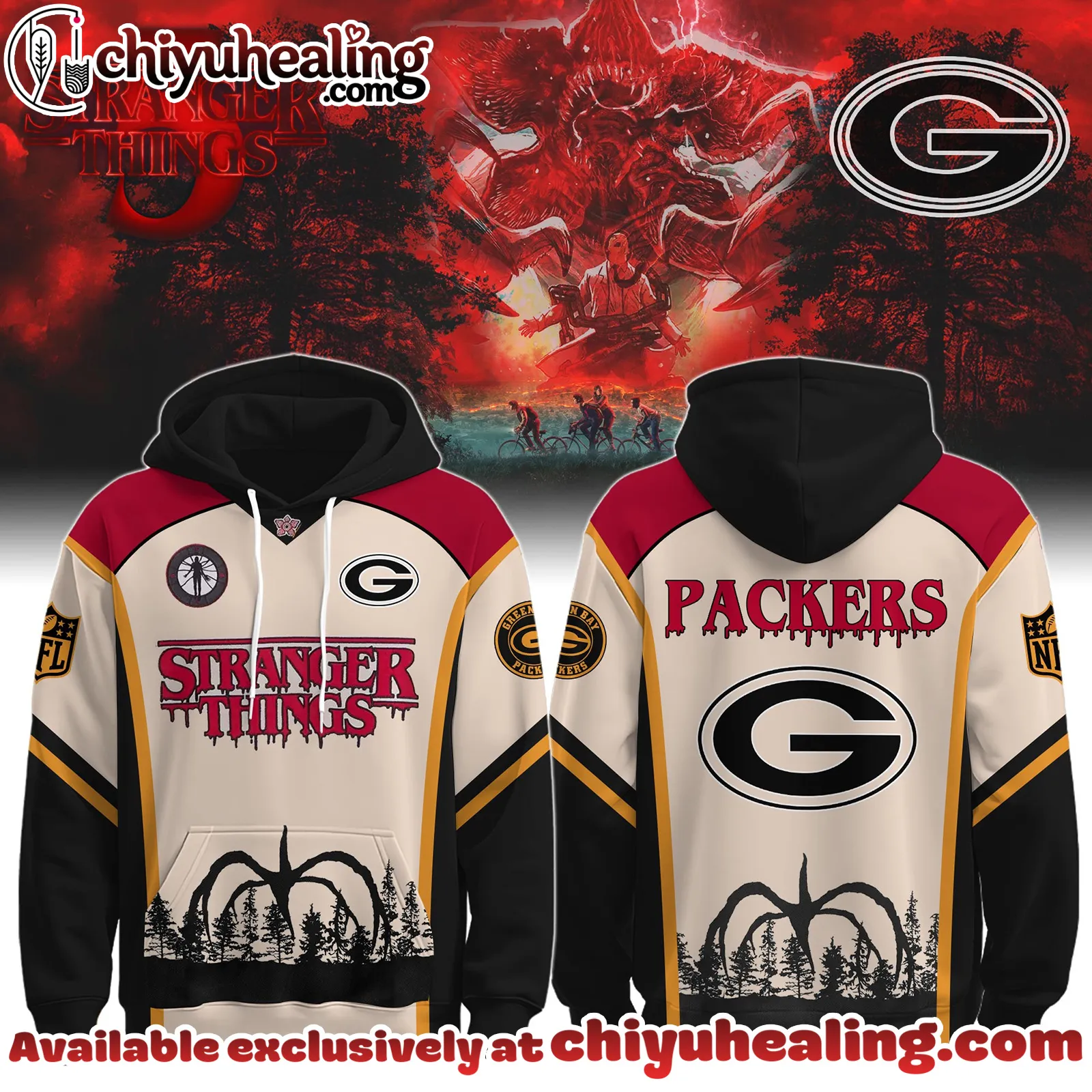 Green Bay Packers x Stranger Things Hoodie Limited Hoodie, All Team NFL