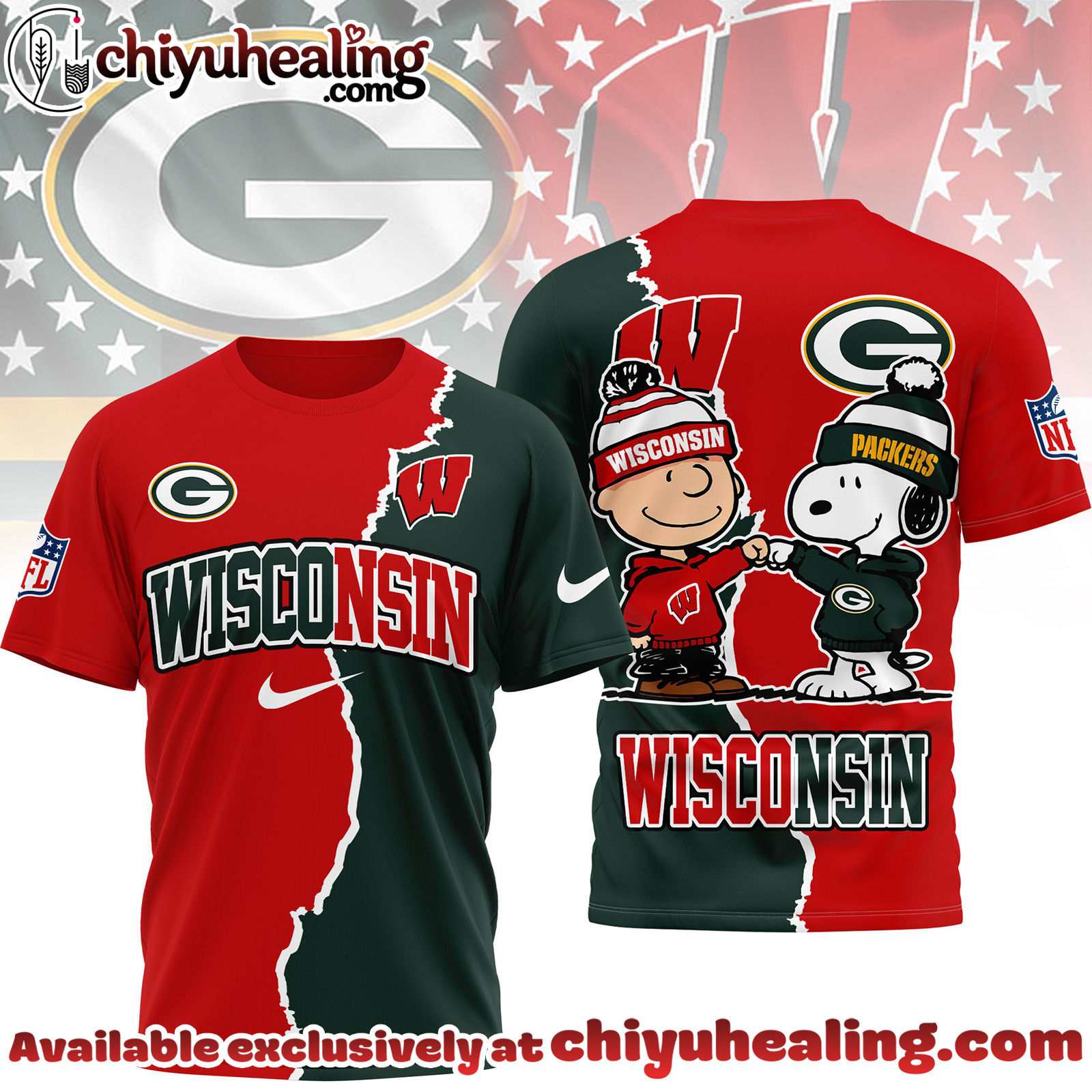 Green Bay Packers x Wisconsin Badgers Premium NFL Team x NCAA Team Fusion 3D Shirt, Hoodie, Sweatshirt
