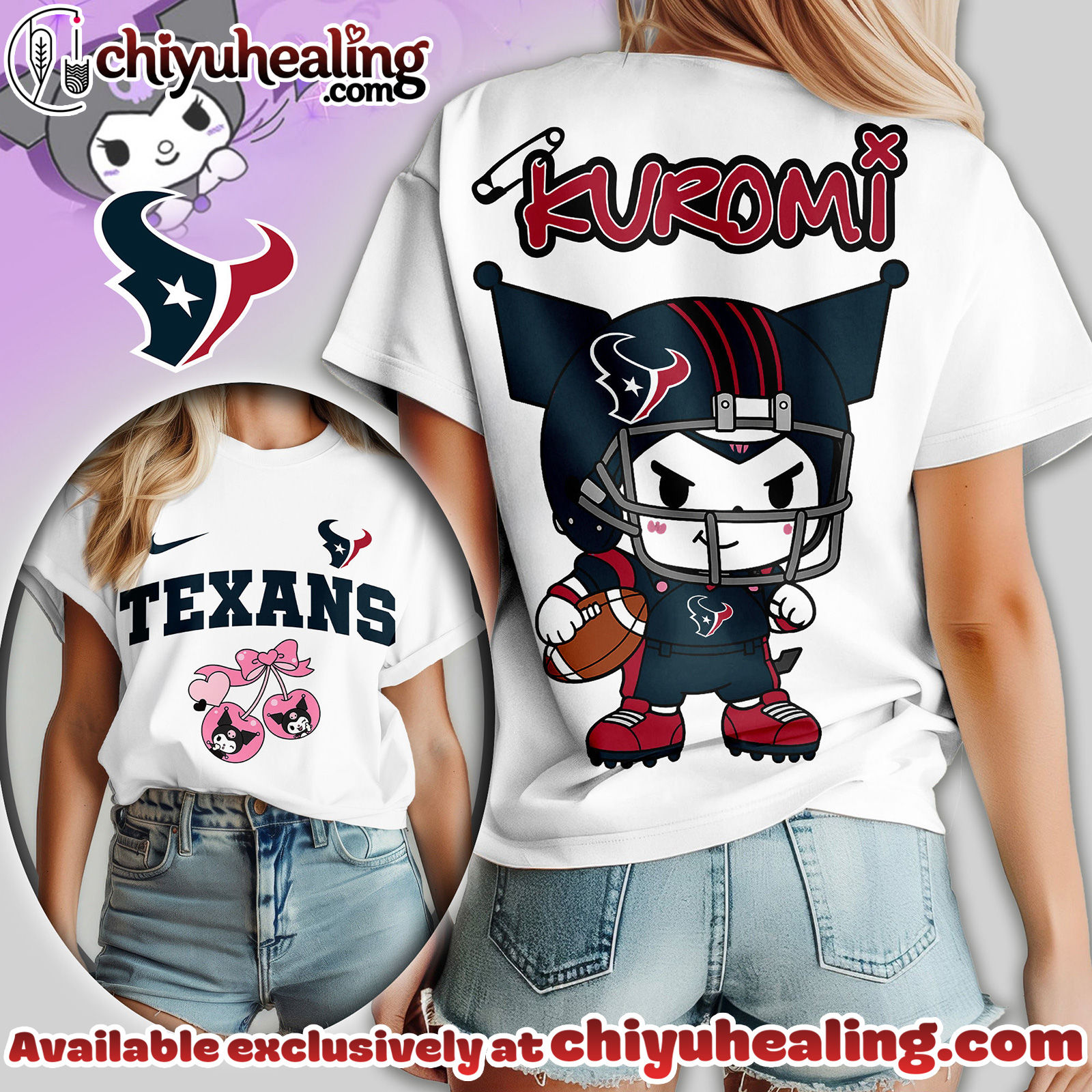 Houston Texans Premium NFL Kuromi Women Shirt