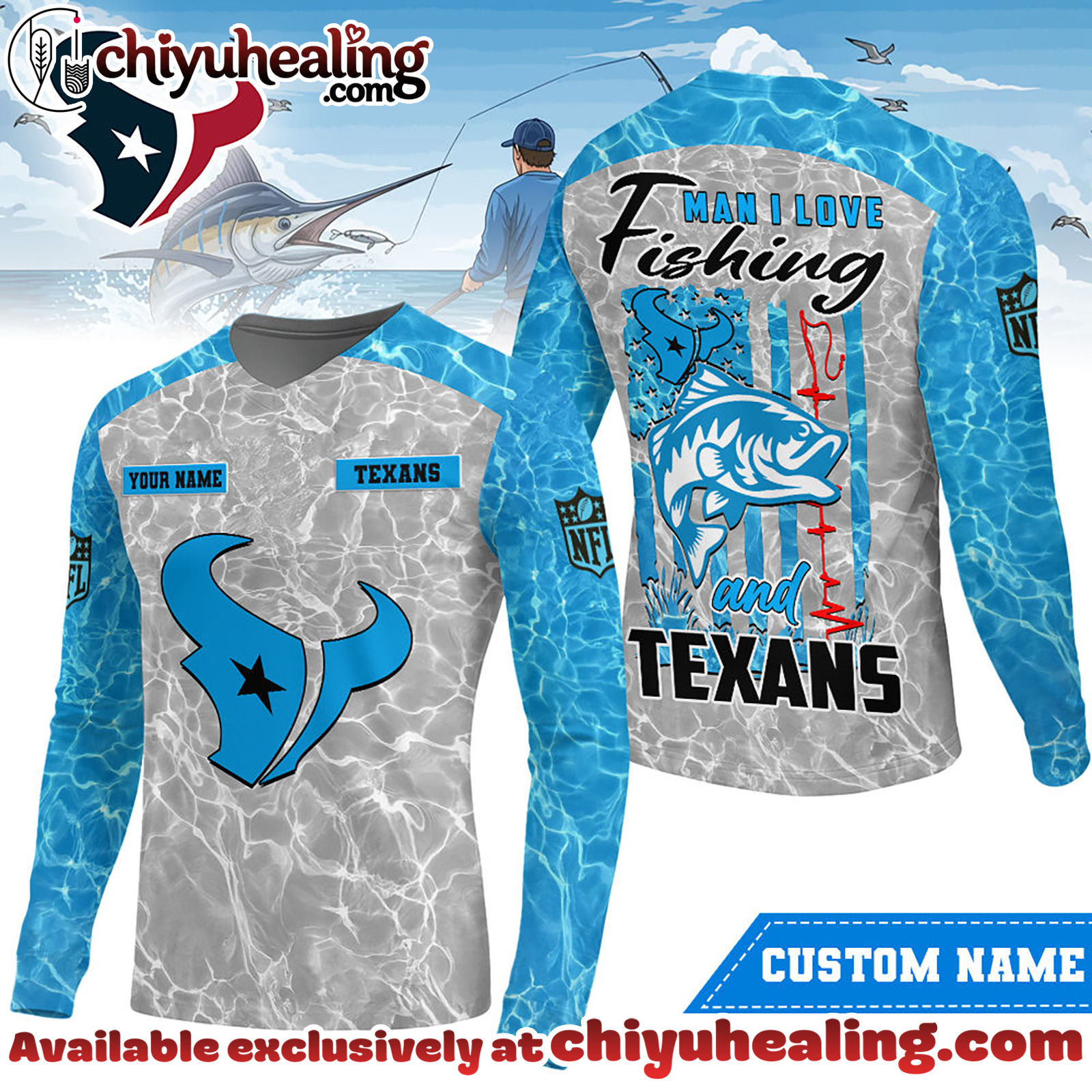 Houston Texans Premium NFL Love Fishing Long Sleeve Hoodie, T-shirt, Sweatshirt