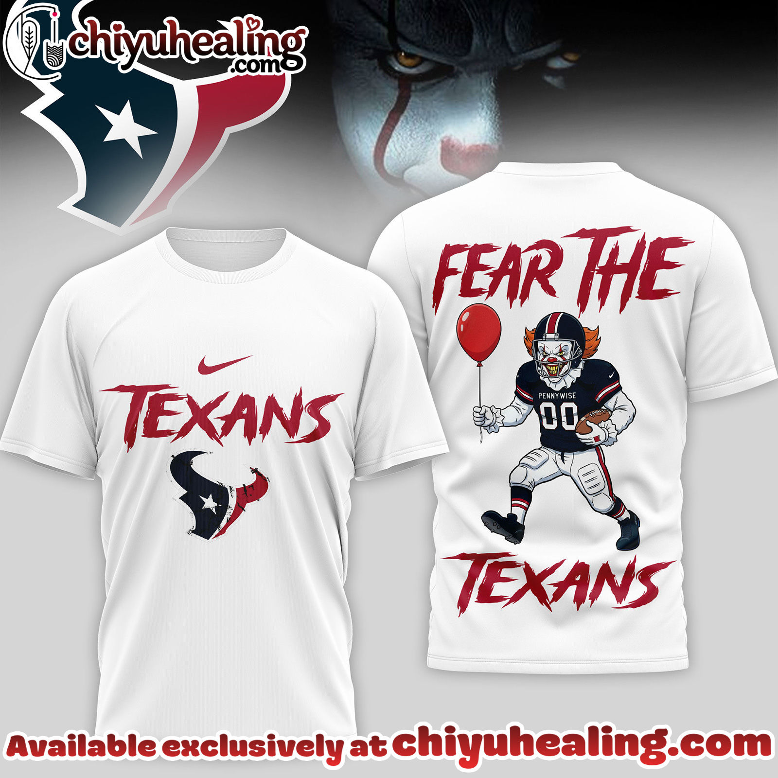 Houston Texans Premium NFL Pennywise 3D Shirt