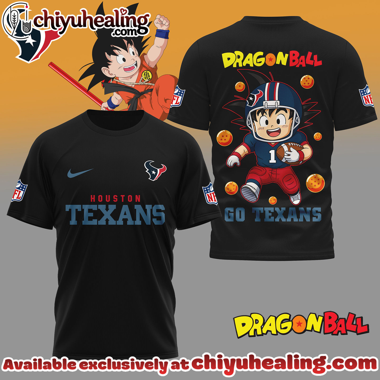 Houston Texans Premium NFL Son Goku 3D Shirt, Hoodie, Sweatshirt, All Team NFL