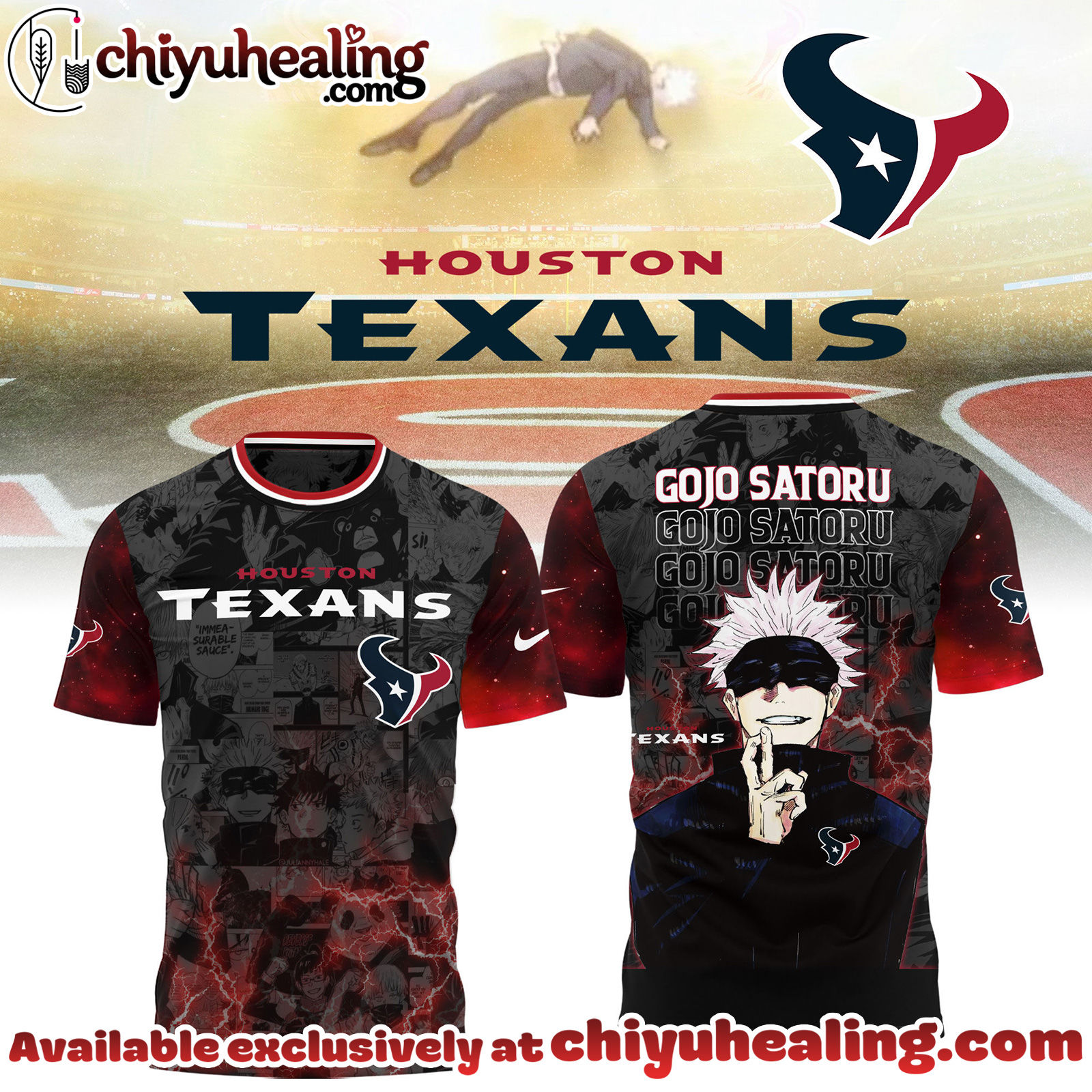 Houston Texans x Jujutsu Kaisen Limited Edition T-Shirt - Ver 2