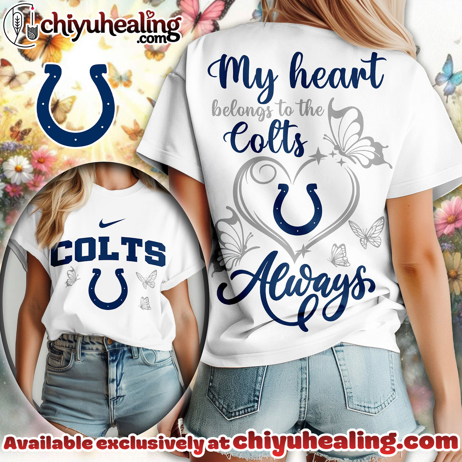 Indianapolis Colts Premium NFL Butterfly Women Shirt, Hoodie, Sweatshirt