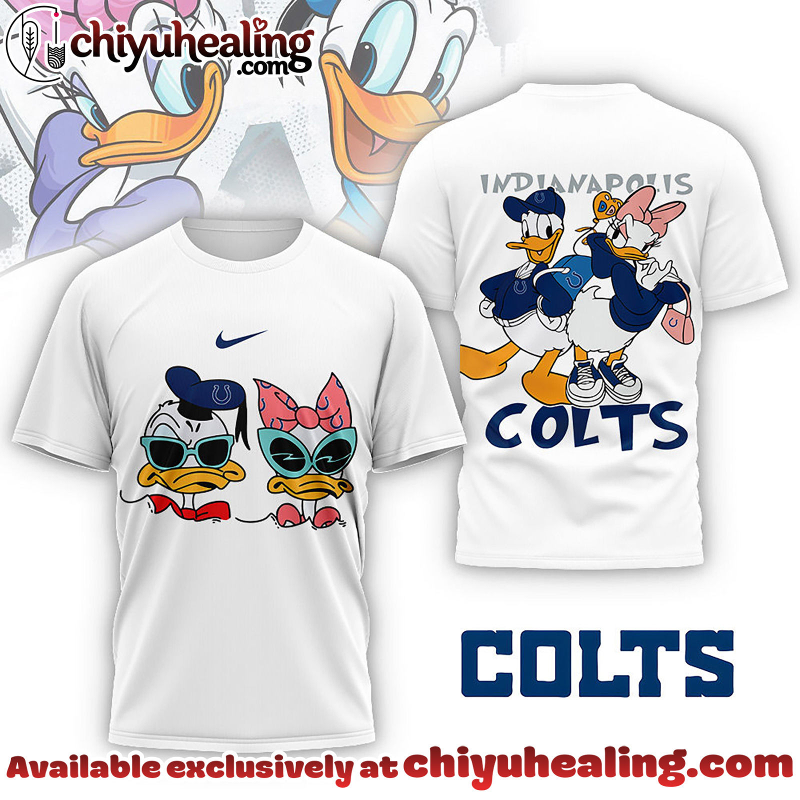 Indianapolis Colts Premium NFL Donald And Daisy 3D Tshirt, Sweatshirt, Hoodie