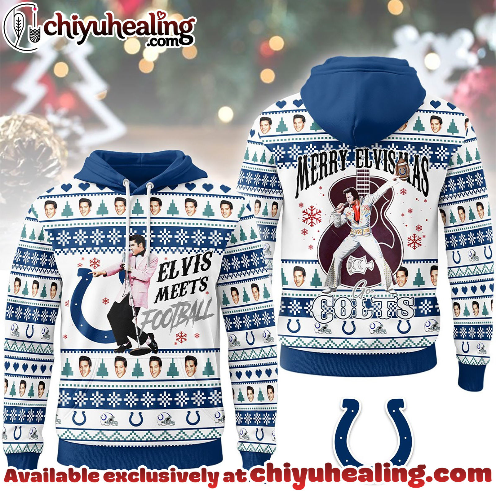 Indianapolis Colts Premium NFL Elvis Presley Christmas Hoodie, Sweatshirt, Shirt, All Team NFL