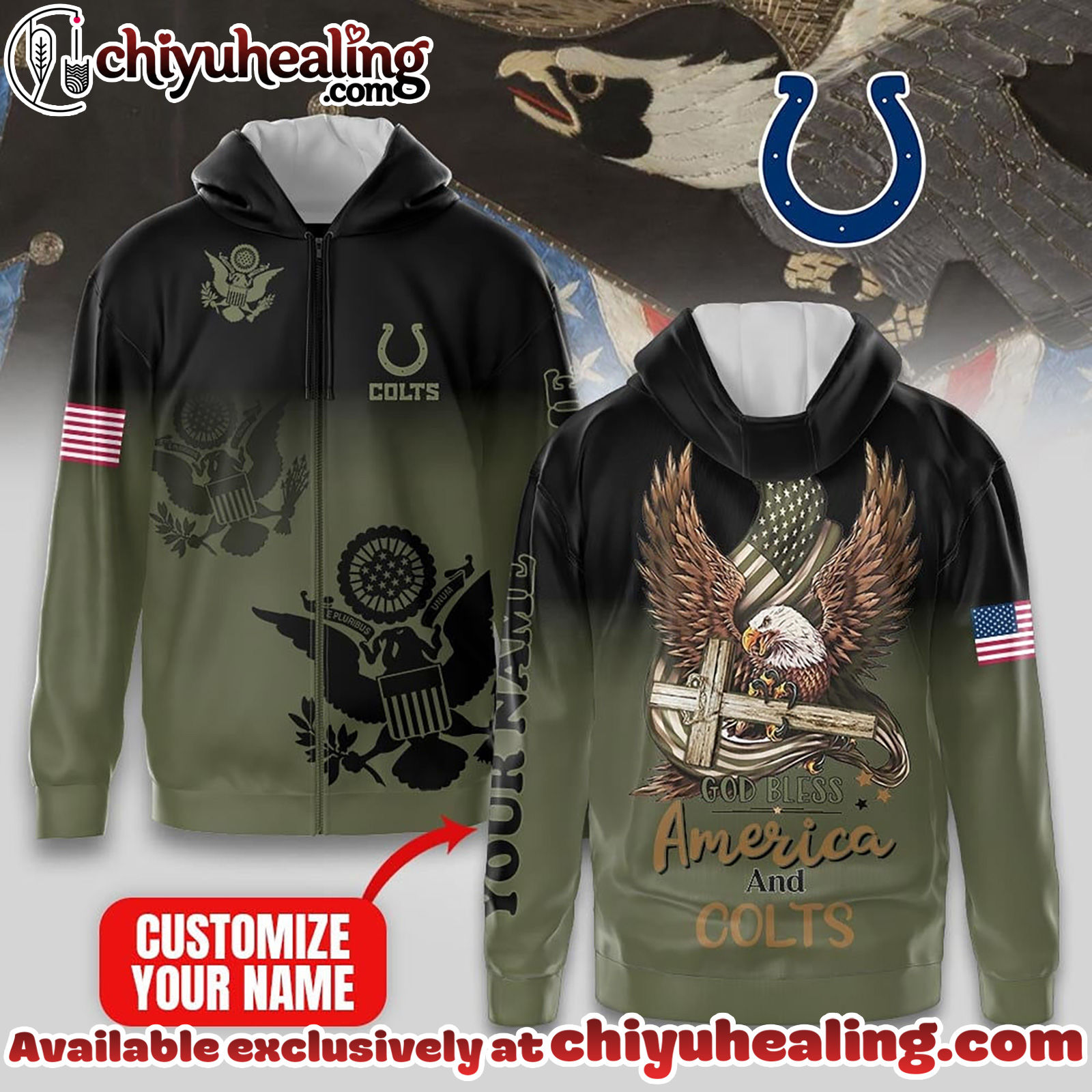 Indianapolis Colts Premium NFL God Bless America Zip Hoodie, T-shirt, Sweatshirt