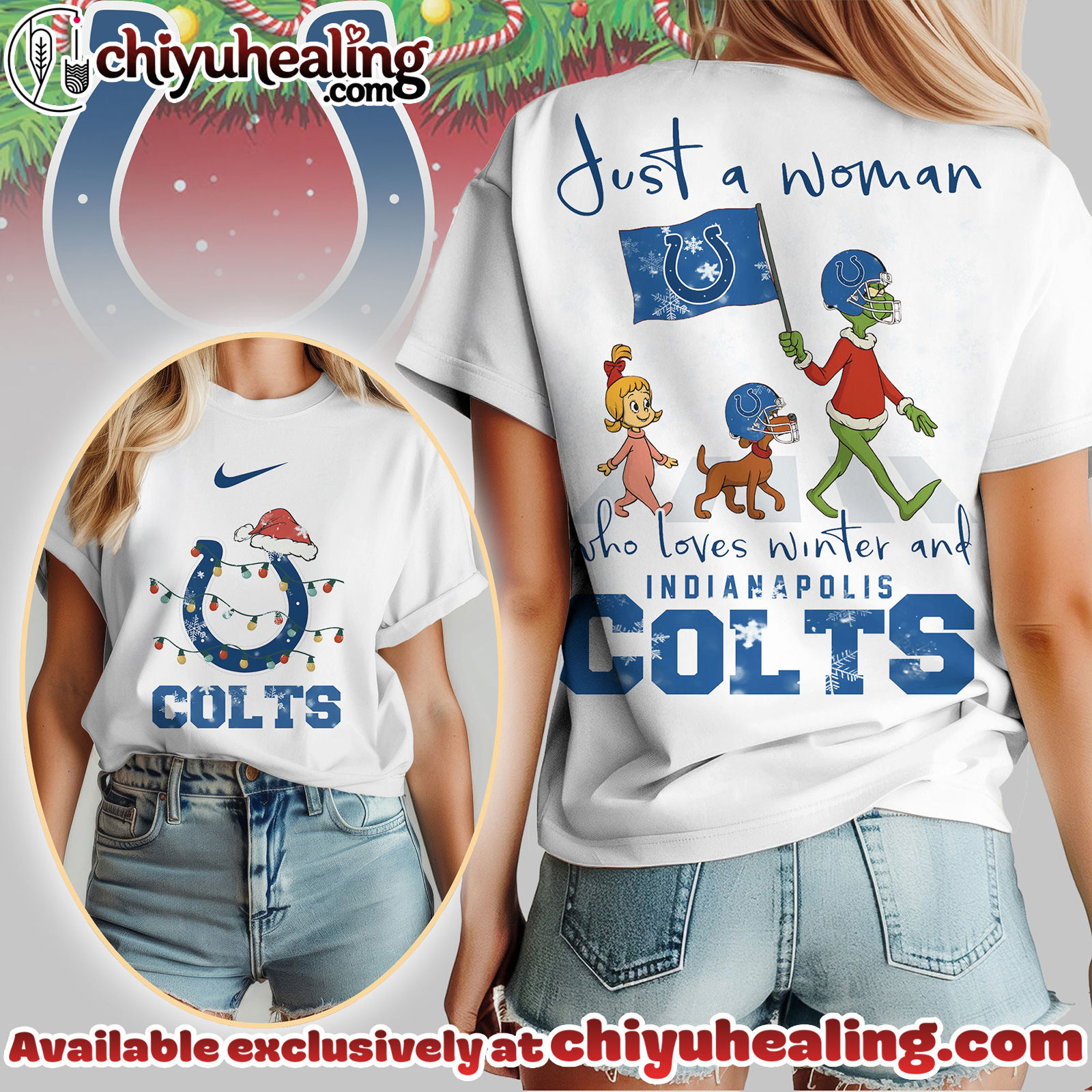 Indianapolis Colts Premium NFL Just A Woman Who Loves Winter 3D Shirt, Hoodie, Sweatshirt, All Team NFL