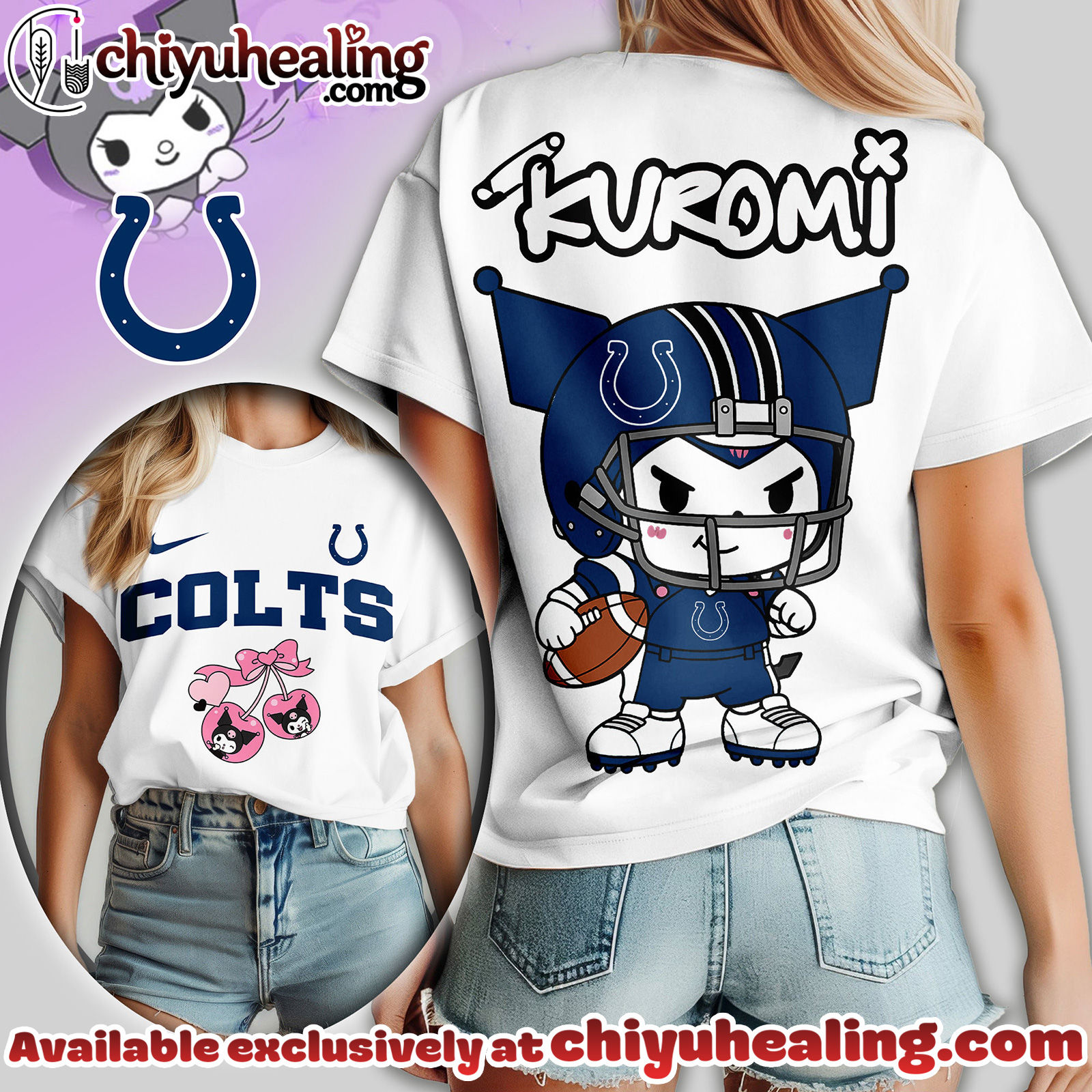 Indianapolis Colts Premium NFL Kuromi Women Shirt