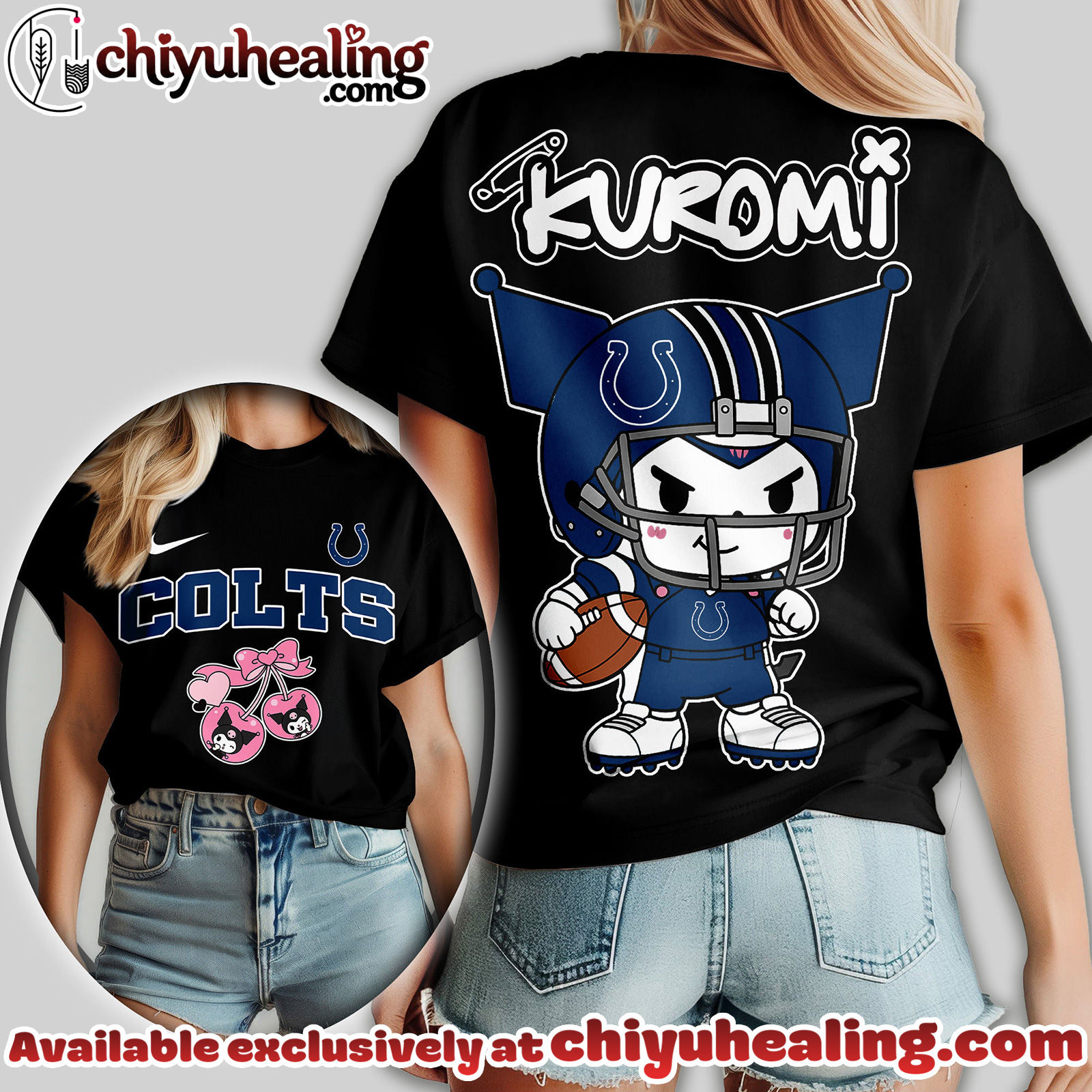 Indianapolis Colts Premium NFL Kuromi Women Shirt Indianapolis Colts Premium NFL Kuromi Women Shirt