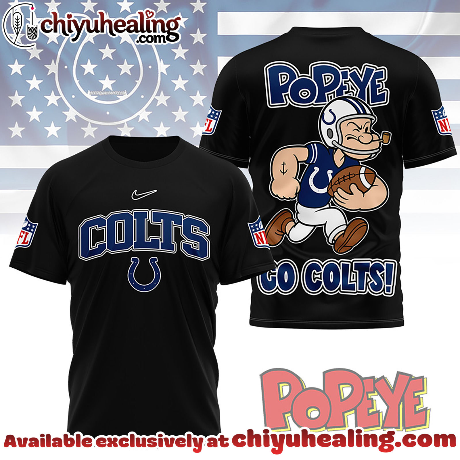 Indianapolis Colts Premium NFL Popeye Fan 3D Shirt, Hoodie, Sweatshirt, All Team NFL