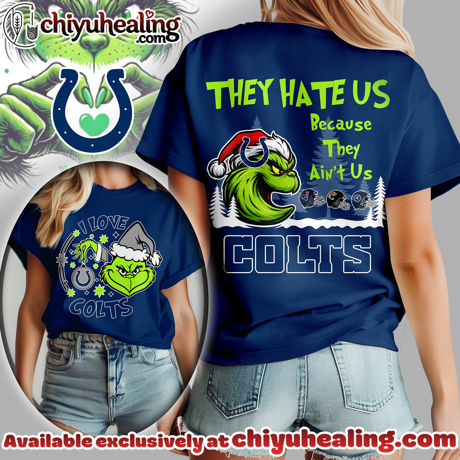 Indianapolis Colts Premium NFL They Hate Us Grinch Women Shirt, Hoodie, Sweatshirt, All Team NFL