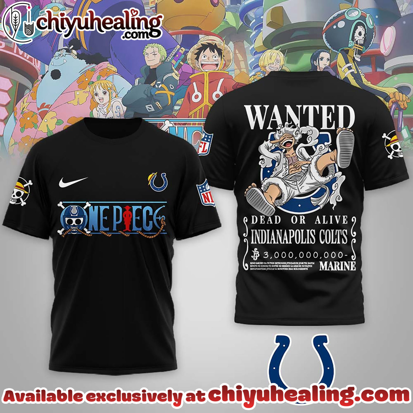 Indianapolis Colts Premium NFL Wanted Monkey D Luffy 3D Shirt, Hoodie, Sweatshirt, All Team NFL