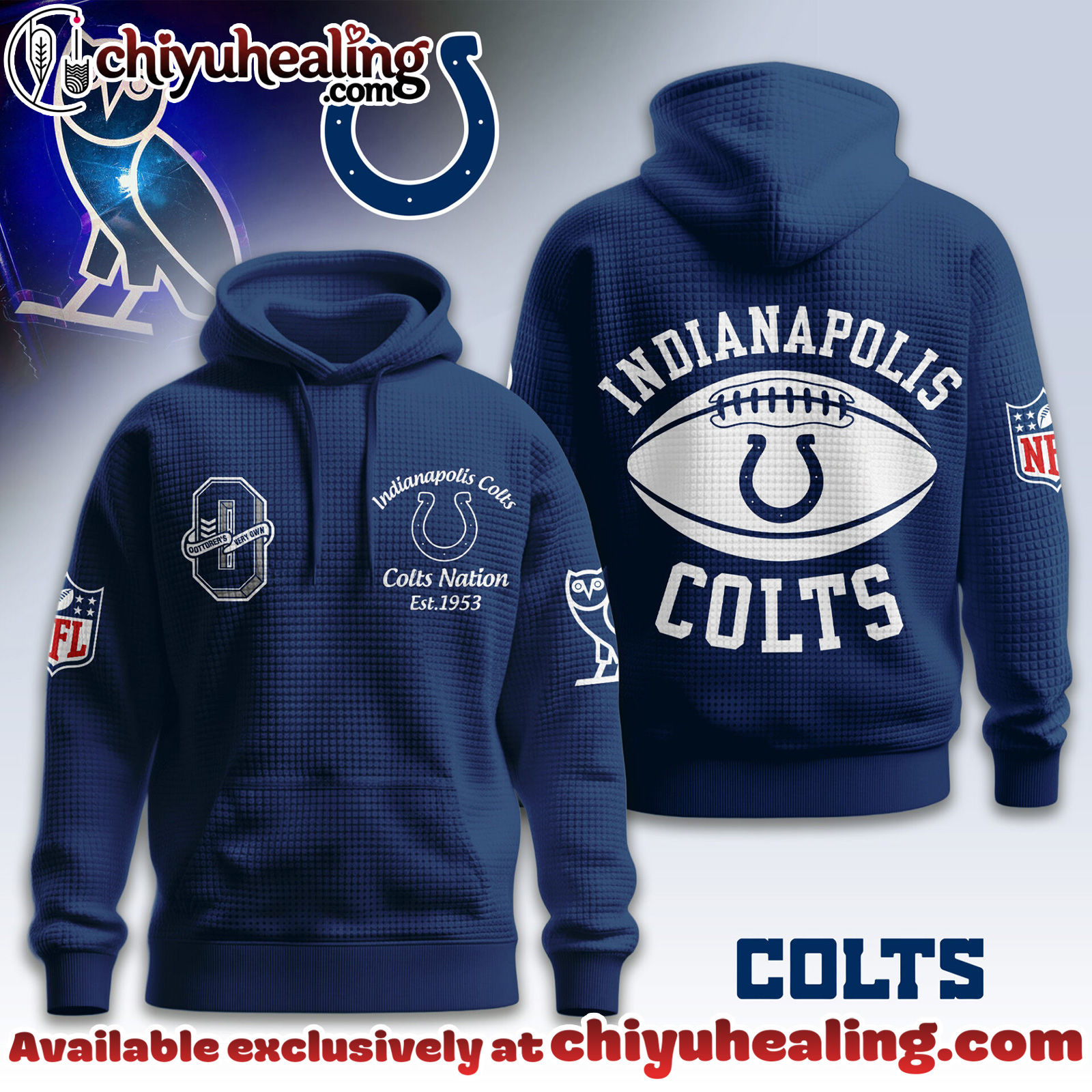 Indianapolis Colts Premium NFL x OVO 3D Waffle Hoodie, Sweatshirt, Shirt, All Team NFL