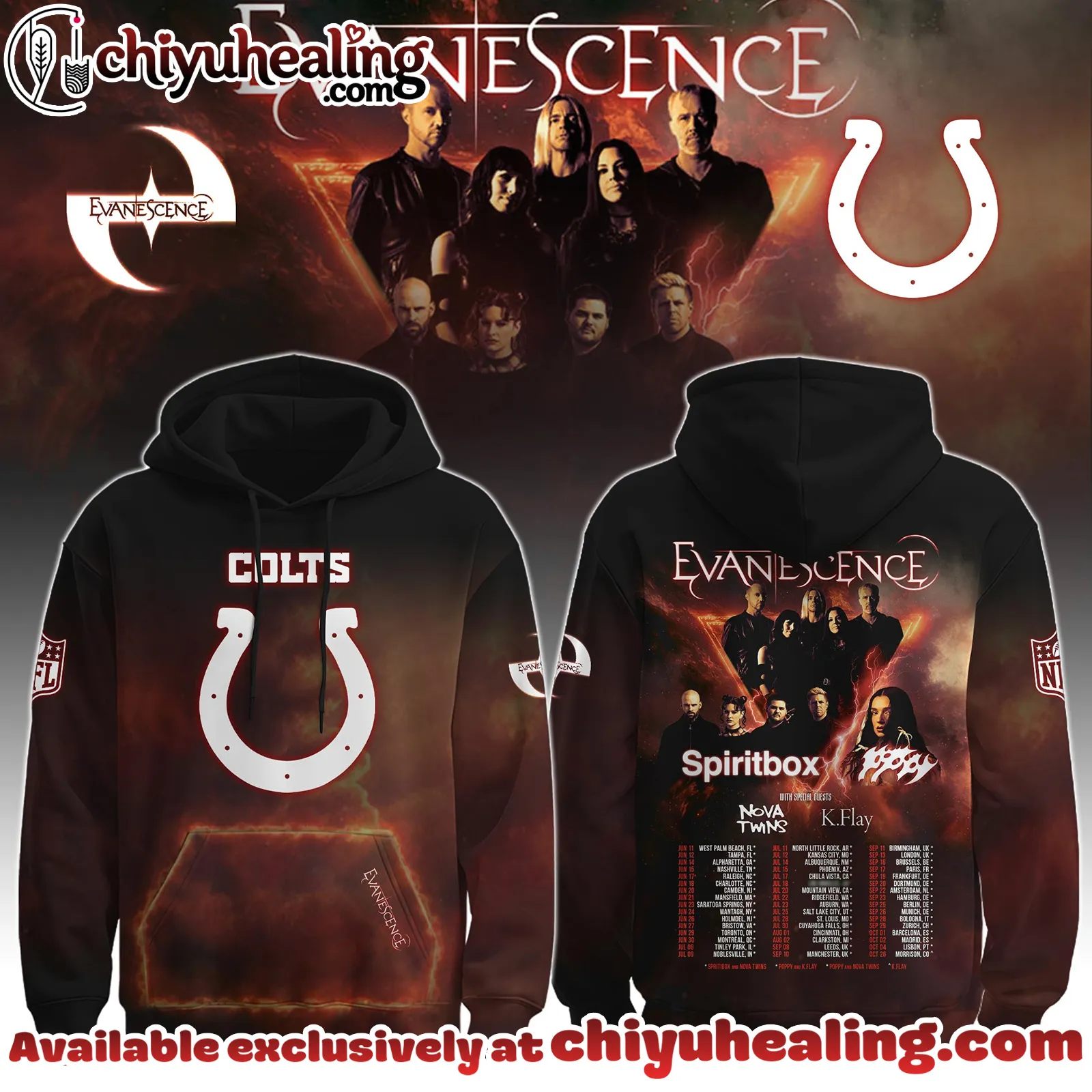 Indianapolis Colts x Evanescence Hoodie Limited Hoodie, All Team NFL
