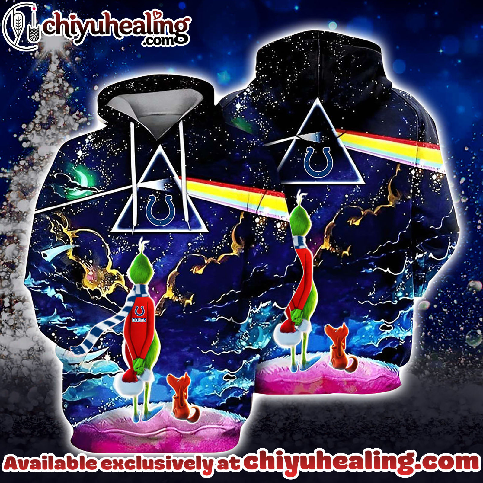 Indianapolis Colts x Grinch And Pink Floyd Football Hoodie, T-Shirt, Sweatshirt, All Team NFC Limited Edition-3D