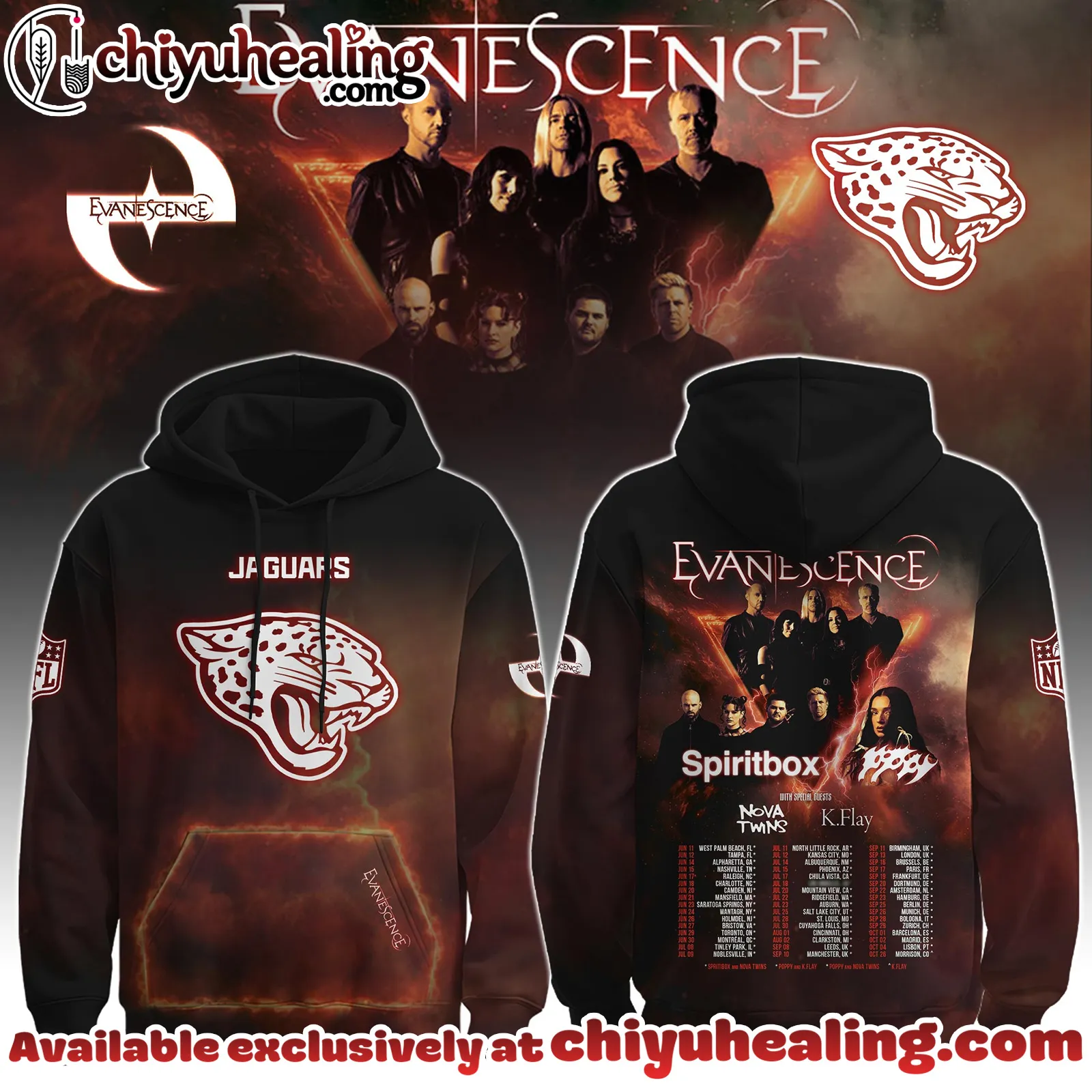 Jacksonville Jaguars x Evanescence Hoodie Limited Hoodie, All Team NFL