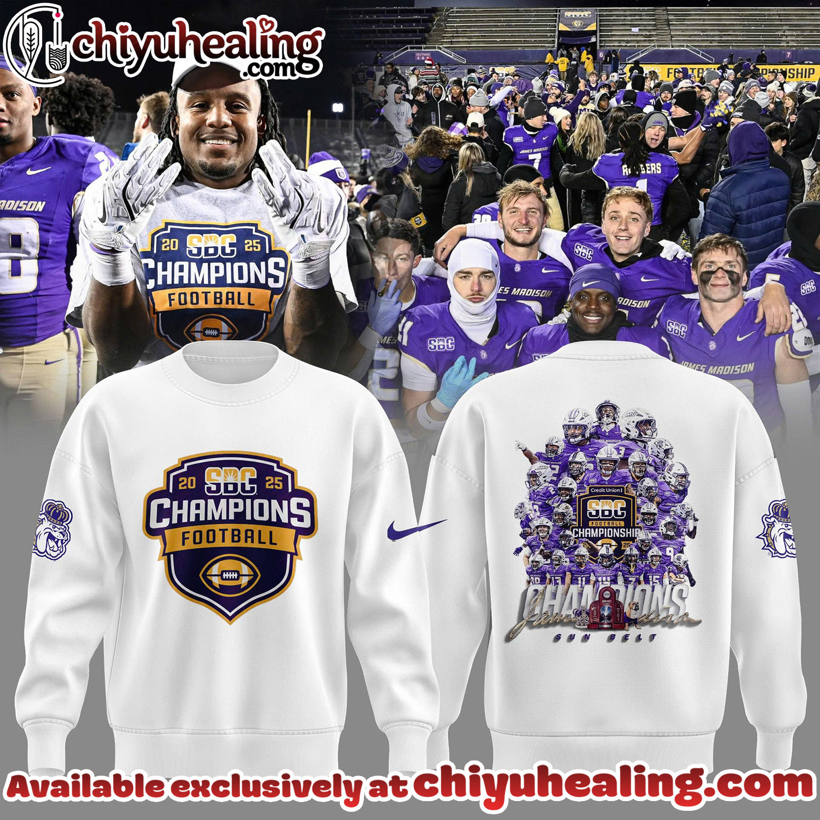 James Madison Dukes - SUN BELT CHAMPIONS 2025 Collection Sweatshirt, Hoodie, tshirt