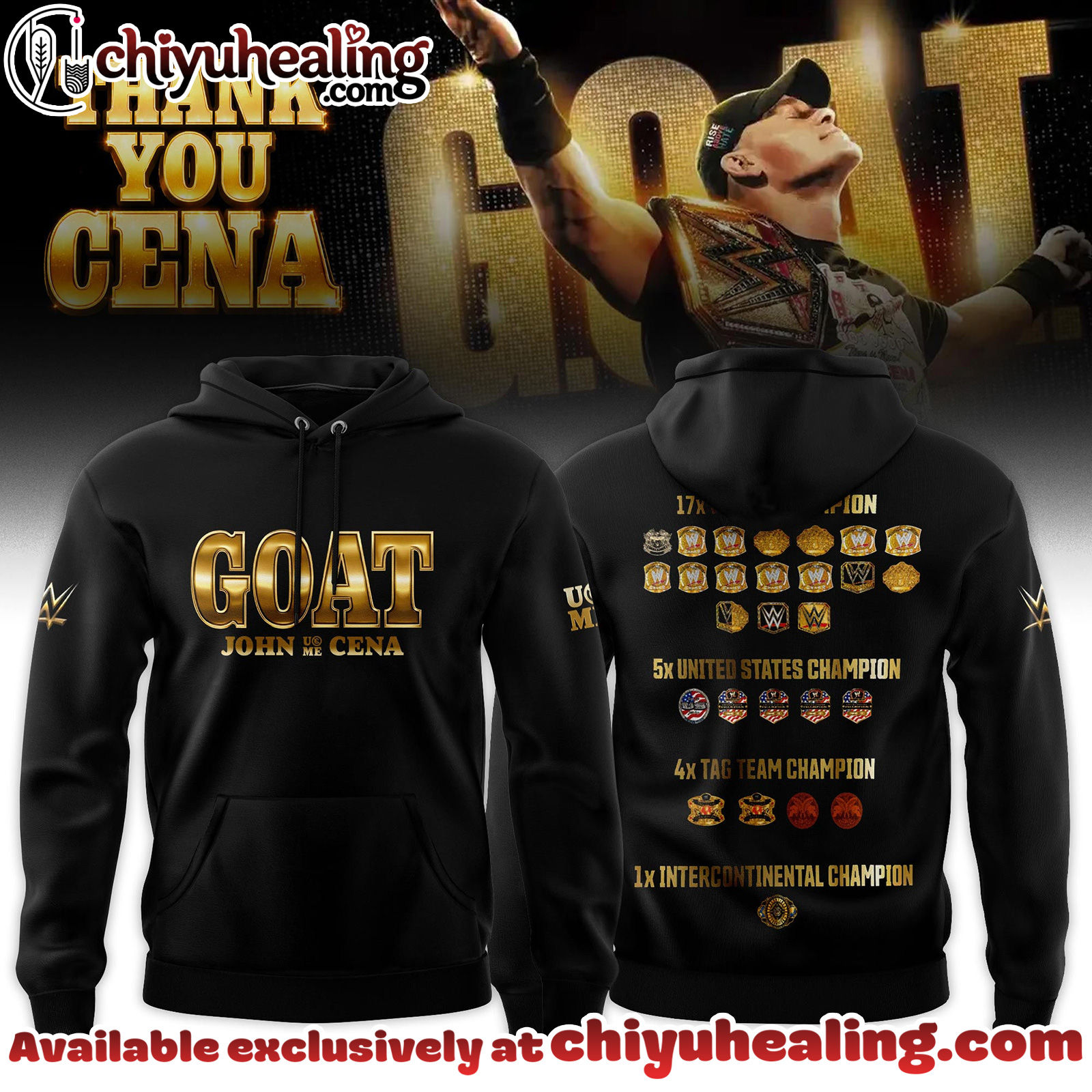 John Cena Thank You Cena Gold Limited Edition Hoodie, Sweatshirt, Tshirt - Ver 2