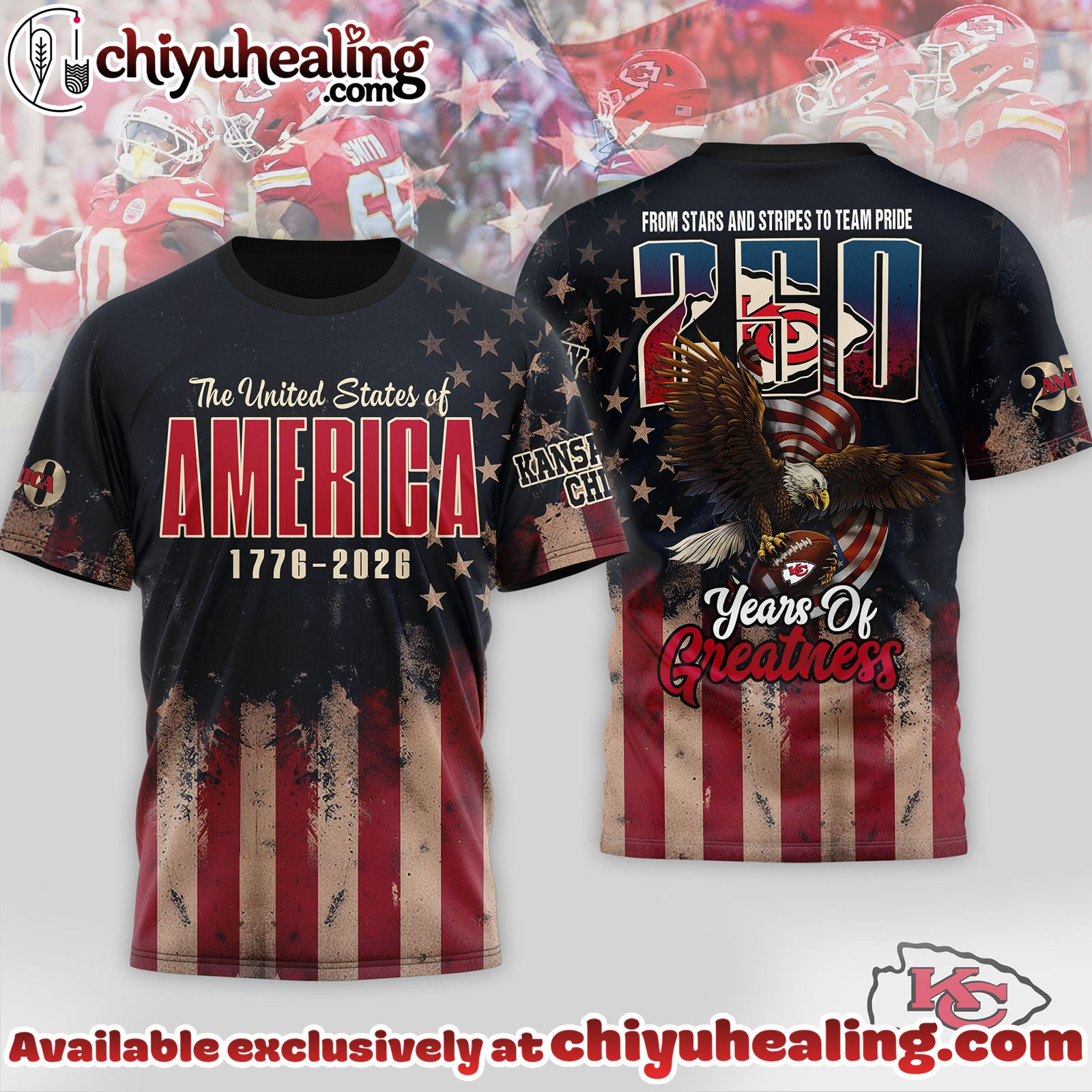 Kansas City Chiefs Premium NFL 250th Anniversary Of America 3D Shirt, Hoodie, Sweatshirt
