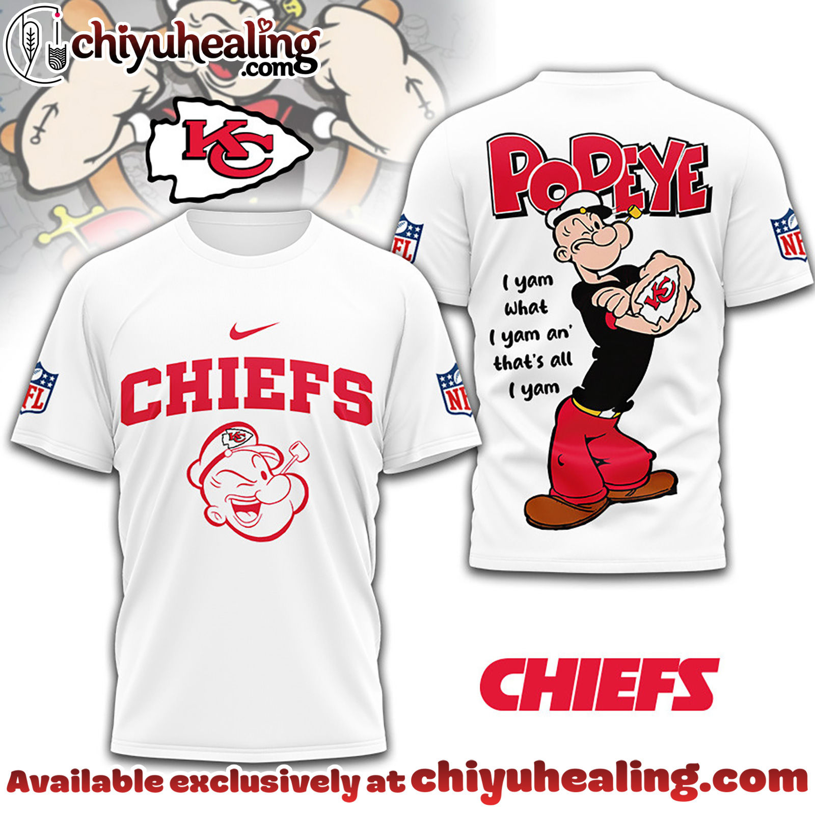 Kansas City Chiefs Premium NFL I Yam What I Yam Shirt, Hoodie, Sweatshirt, All Team NFL