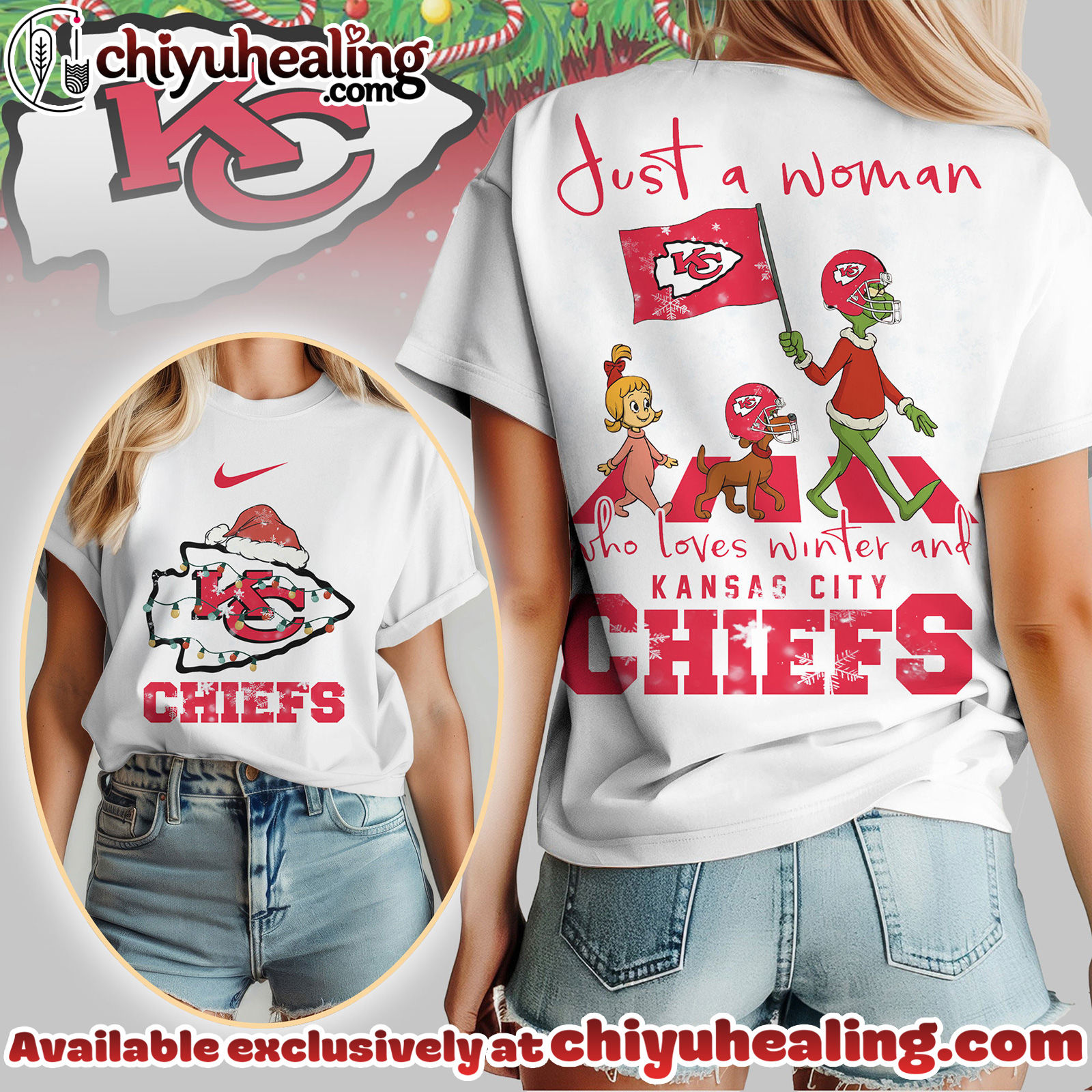 Kansas City Chiefs Premium NFL Just A Woman Who Loves Winter 3D Shirt, Hoodie, Sweatshirt, All Team NFL
