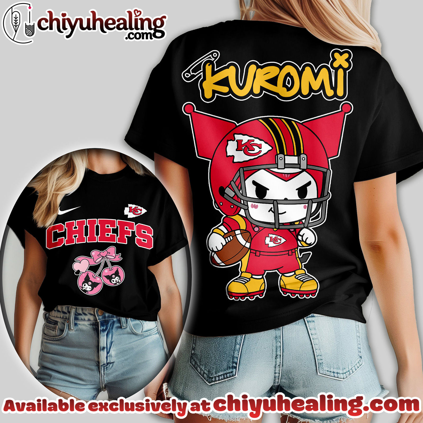 Kansas City Chiefs Premium NFL Kuromi Women Shirt Kansas City Chiefs Premium NFL Kuromi Women Shirt